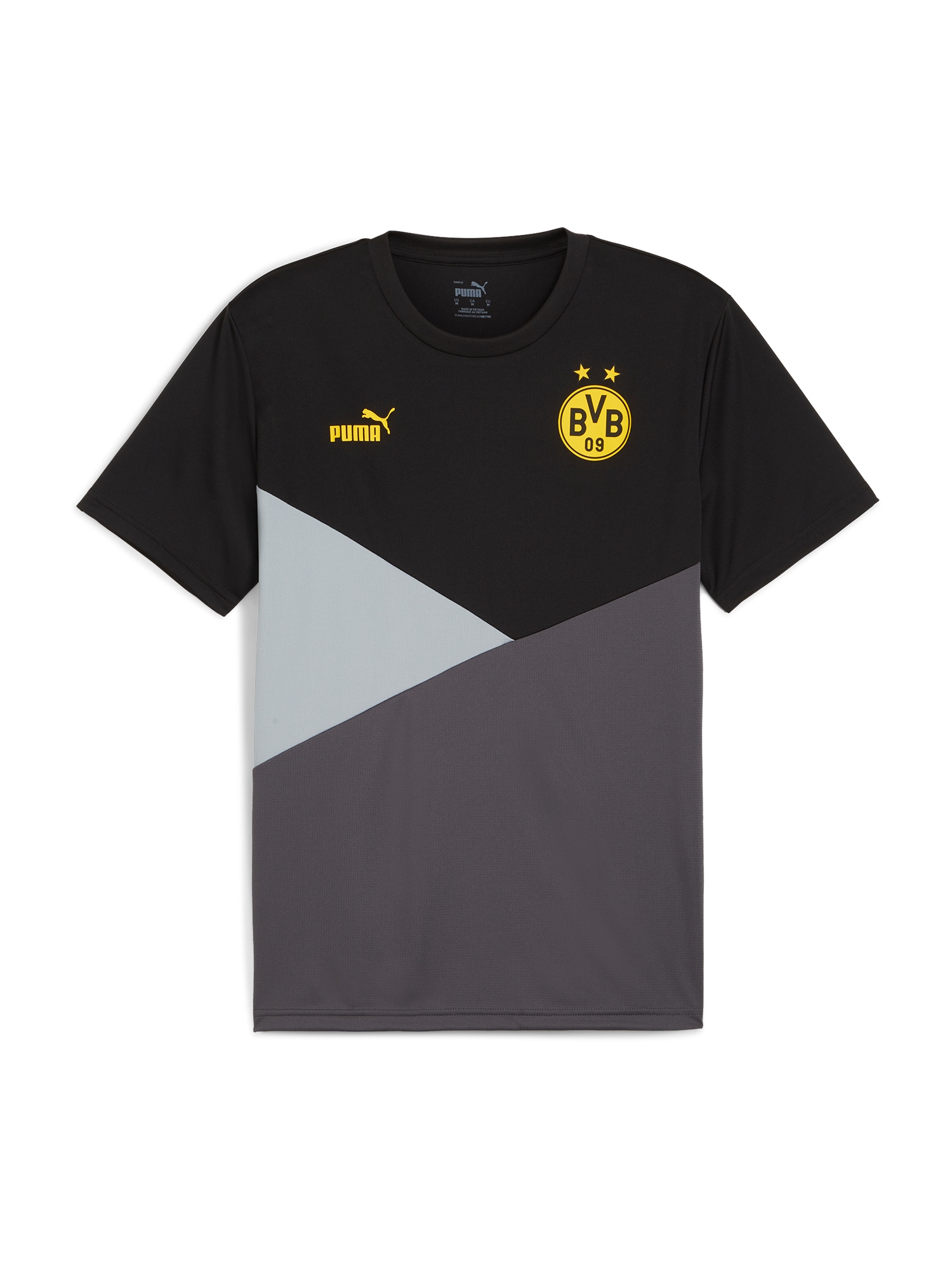 PUMA Funkcionalna majica 'BVB'  rumena / svetlo siva / temno siva / črna