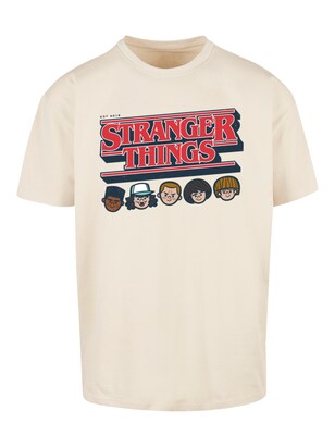 F4NT4STIC Shirt ‘Stranger Things Netflix TV Series’ Beige / Marine / Bruin / Rood