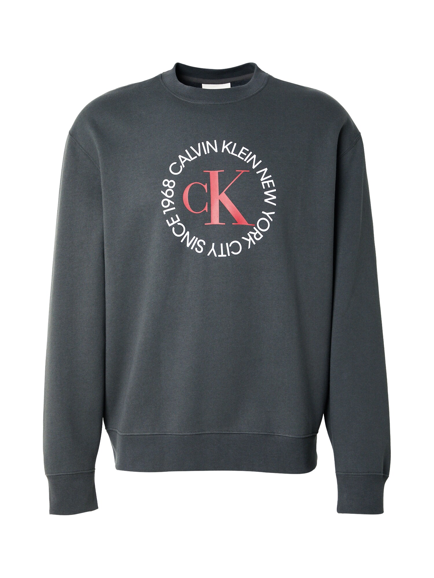 Calvin Klein Jeans Bluză de molton  gri închis / roșu / alb