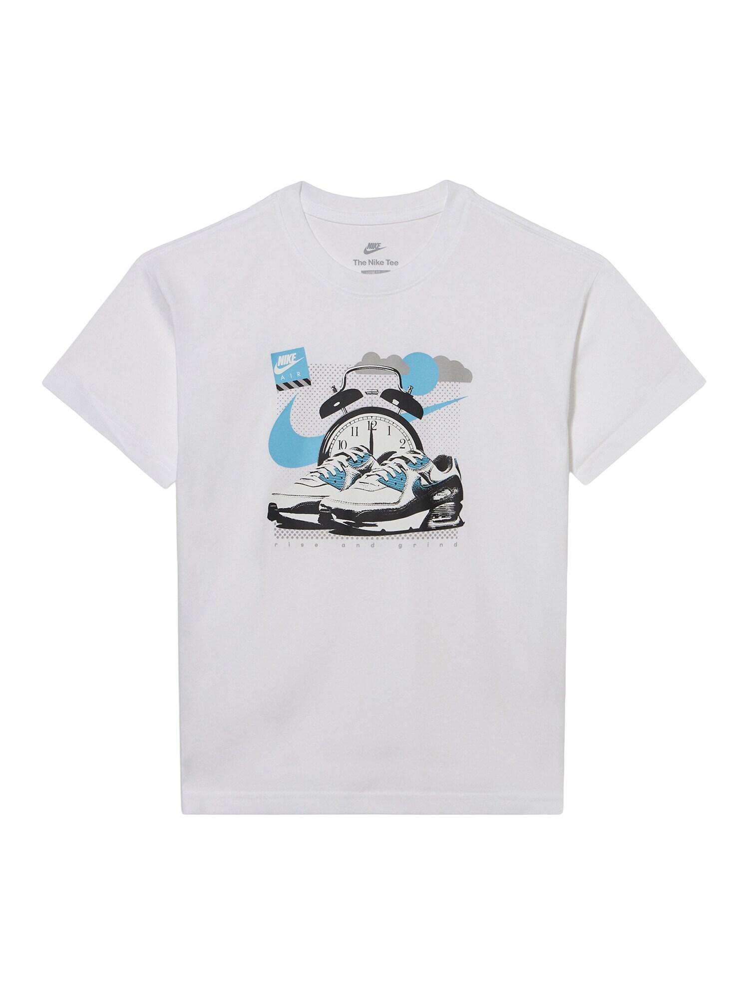 Nike Sportswear Tričko  svetlomodrá / svetlosivá / čierna / šedobiela