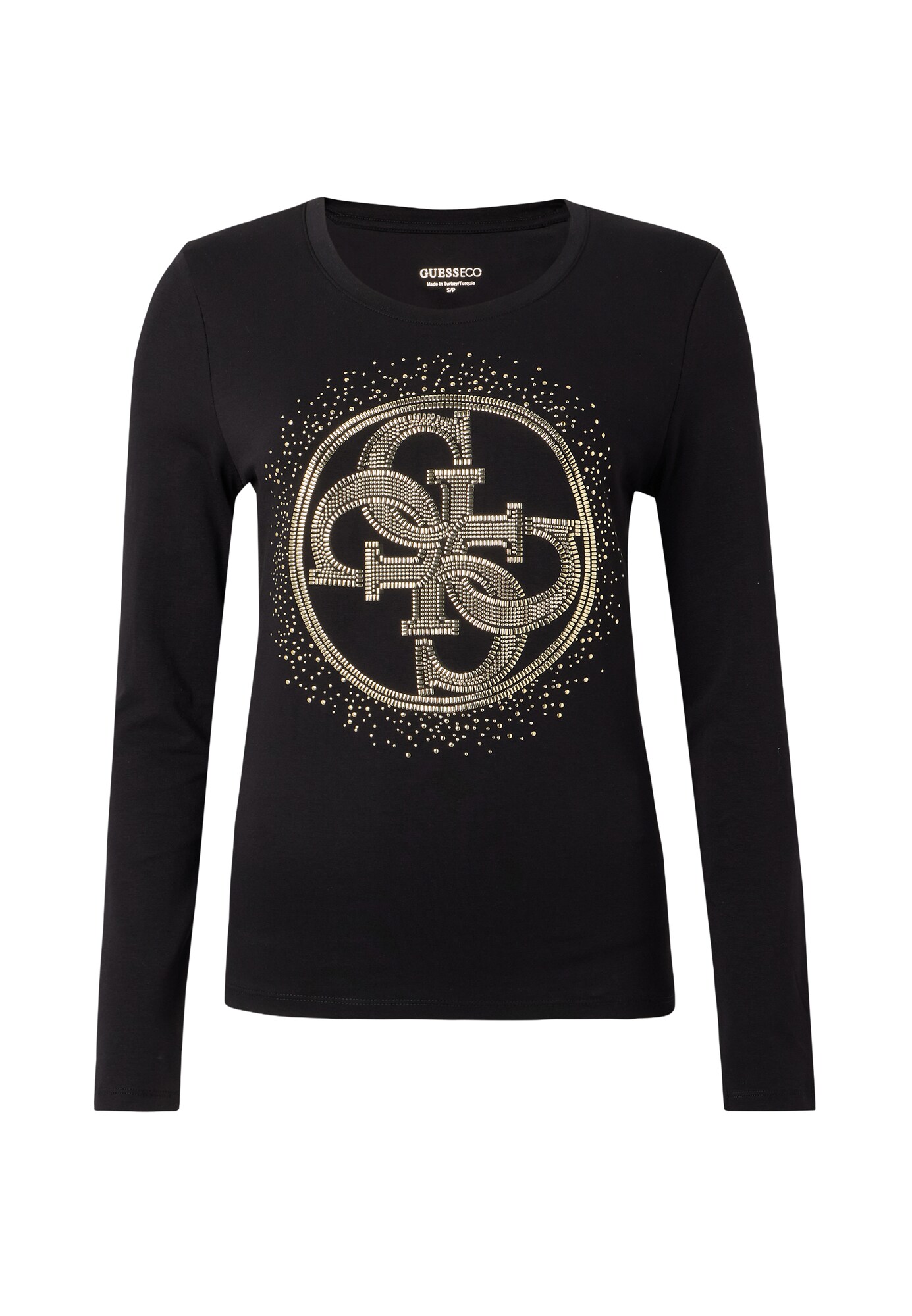 GUESS Tricou auriu / negru