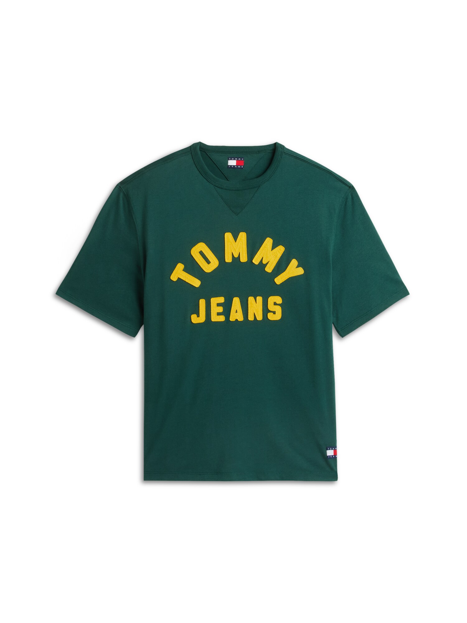 Tommy Jeans Tricou 90S New Classic galben auriu / verde închis