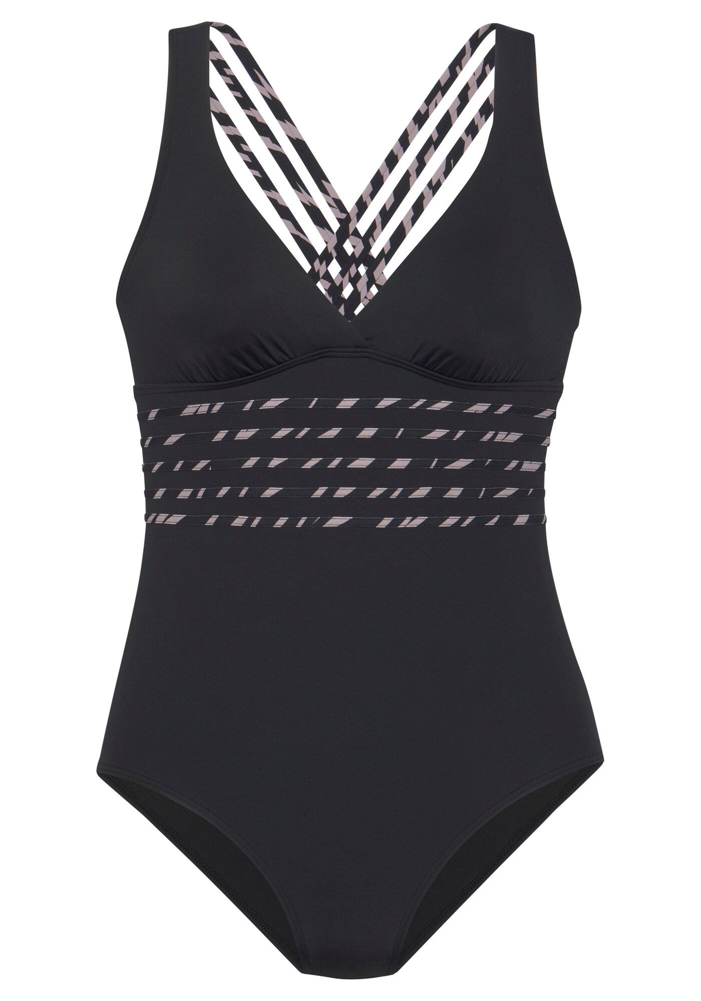 LASCANA Costum de baie întreg  bej / negru