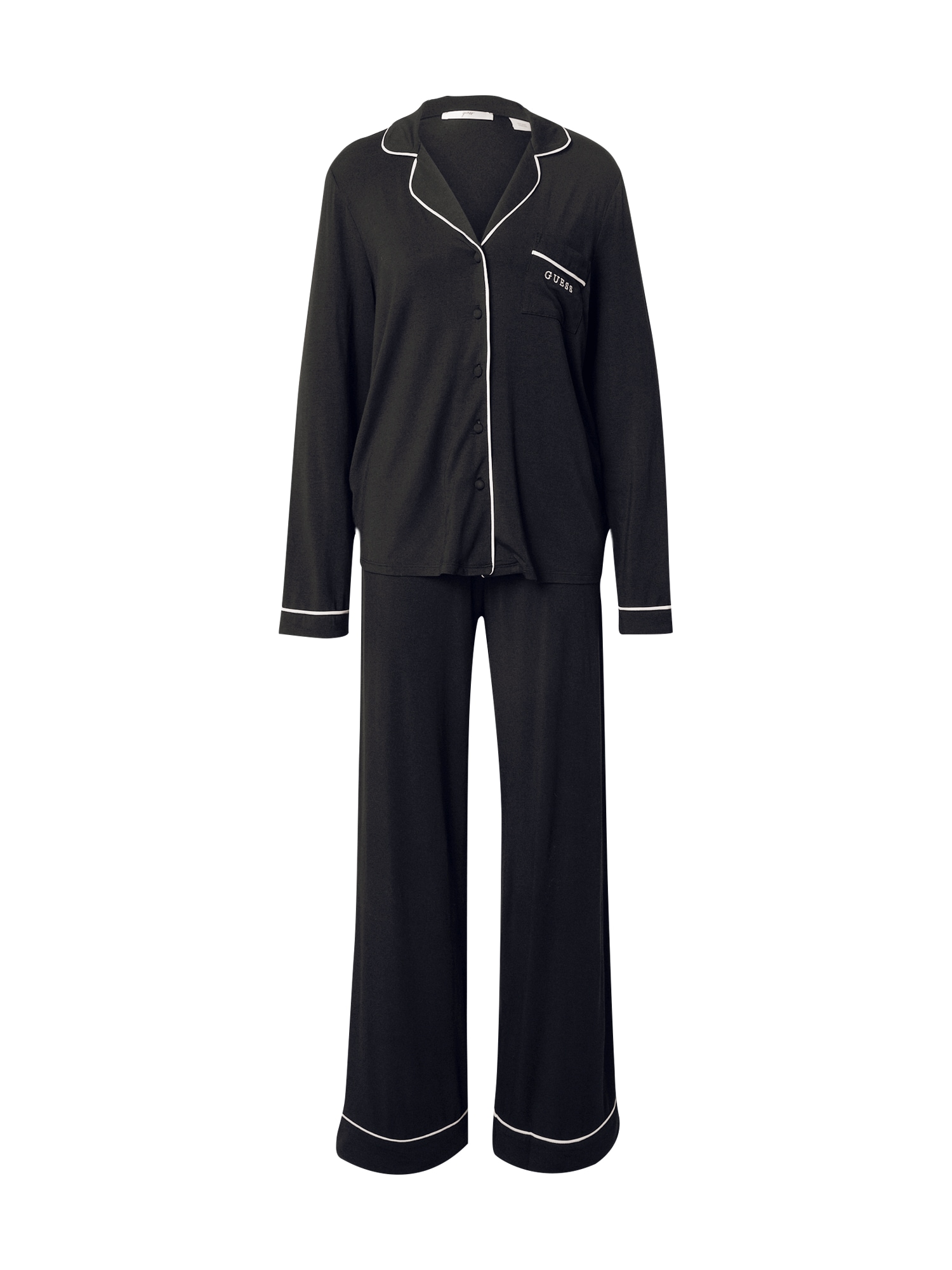 GUESS Pijama CARLYN  negru / alb