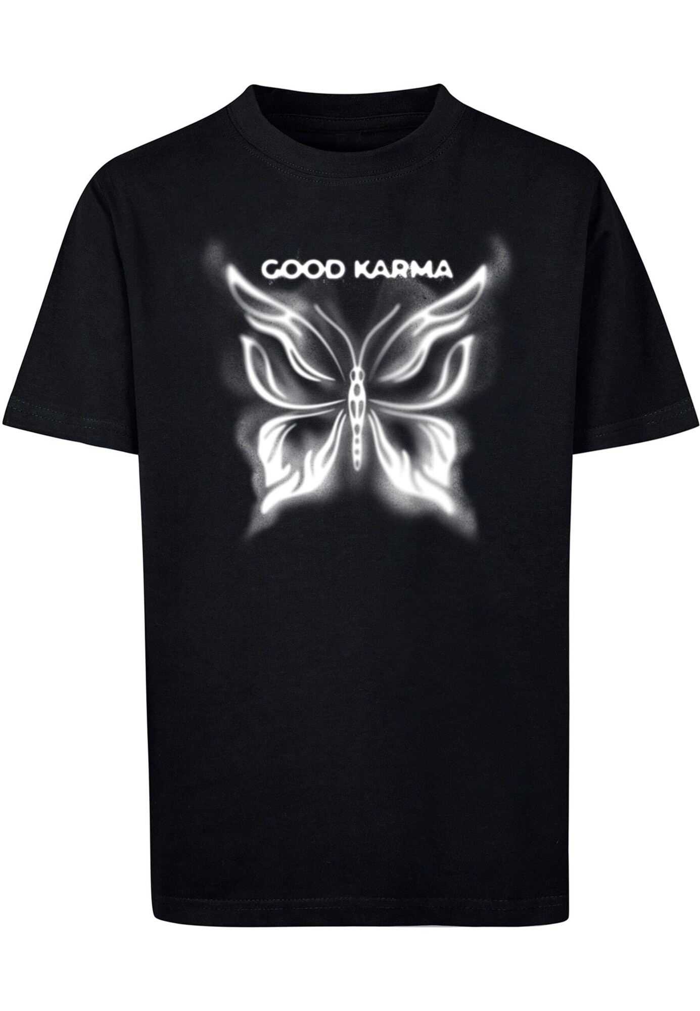 Mister Tee Camiseta 'Good Karma'  negro / blanco moteado