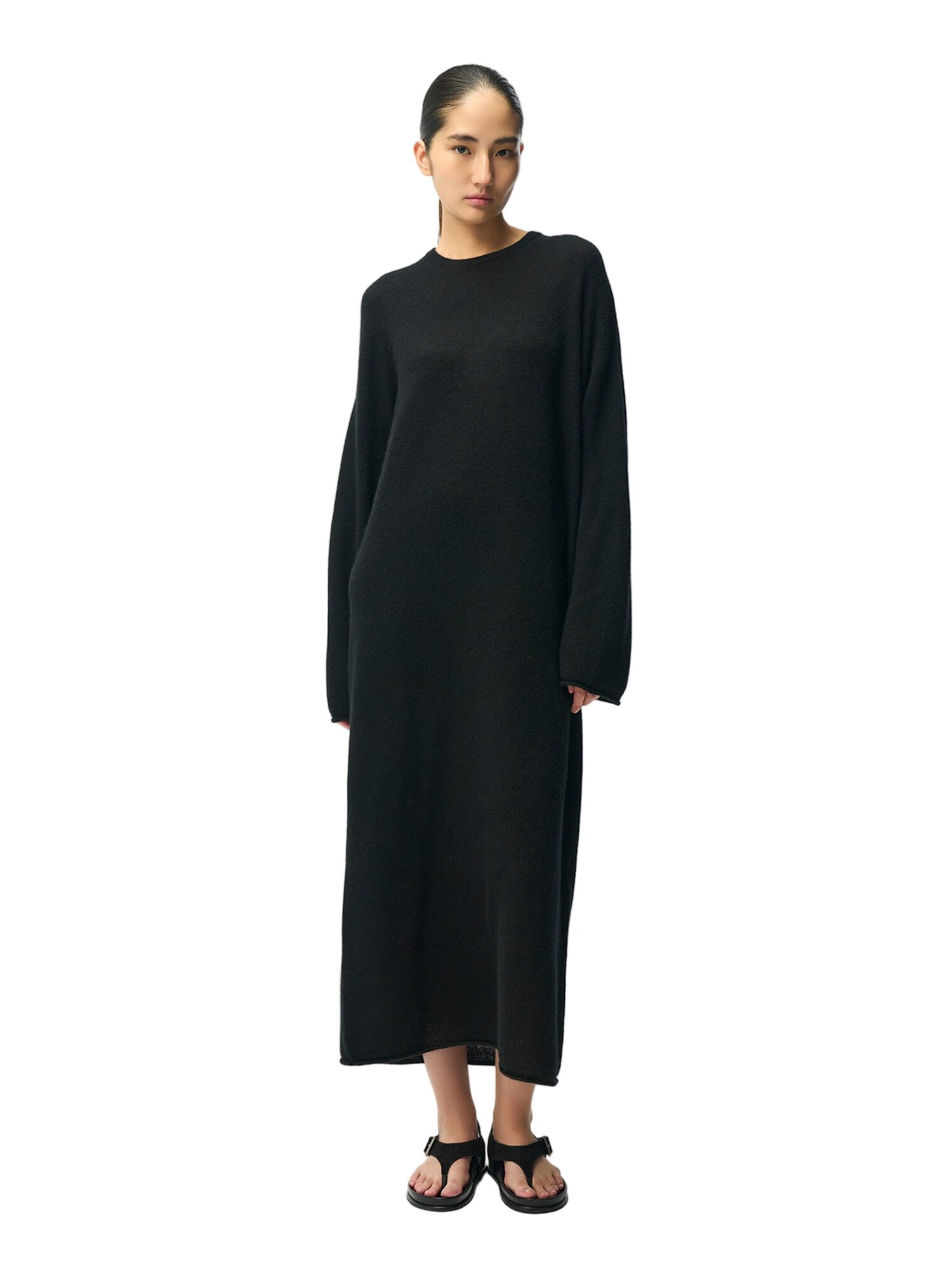 GOBI Cashmere Vestido de punto 'Gobi Cashmere Side-Slit Maxi Dress' negro