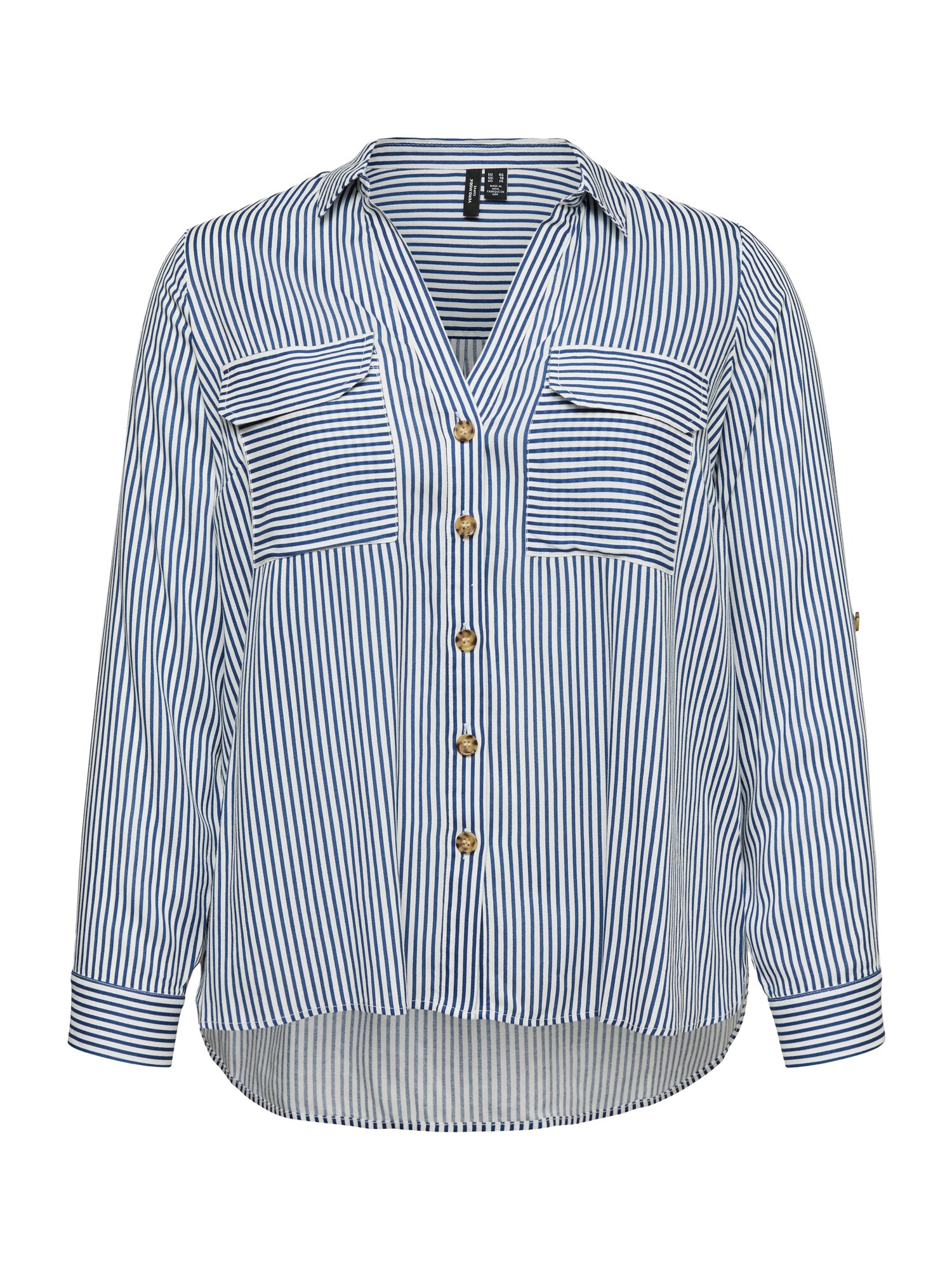 Vero Moda Curve Blúzka 'VMBUMPY'  azúrová / biela