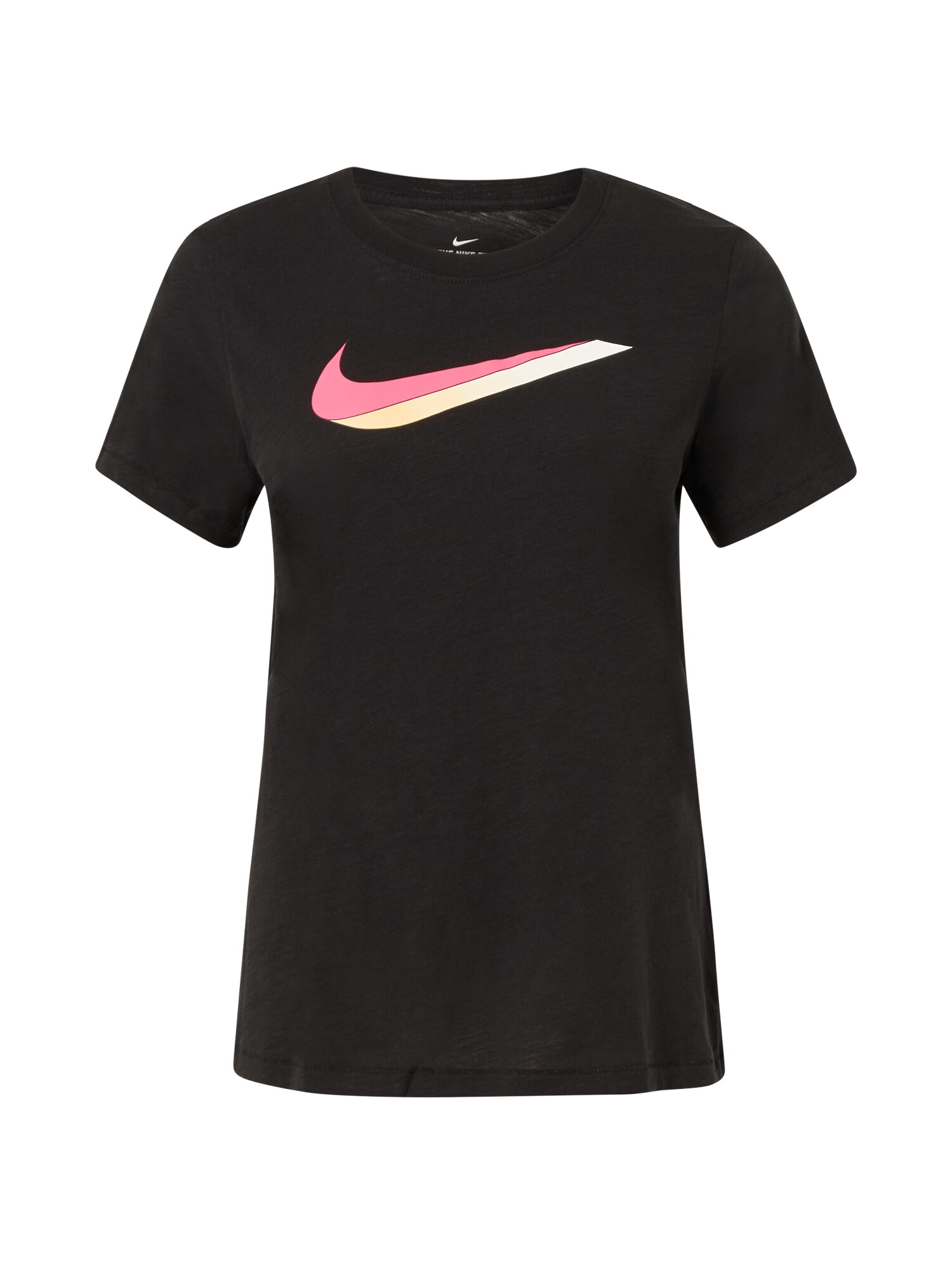 NIKE Sportiniai marškinėliai  juoda / rožinė / šviesiai geltona