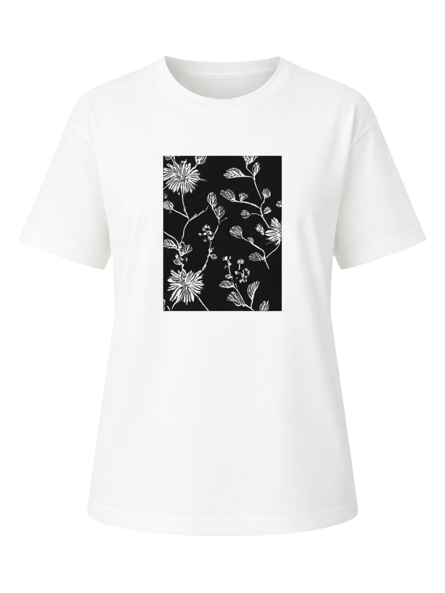 LEAFLETIC Camiseta talla grande 'Leafletic Women’s Crew Neck Oversized T-Shirt' blanco