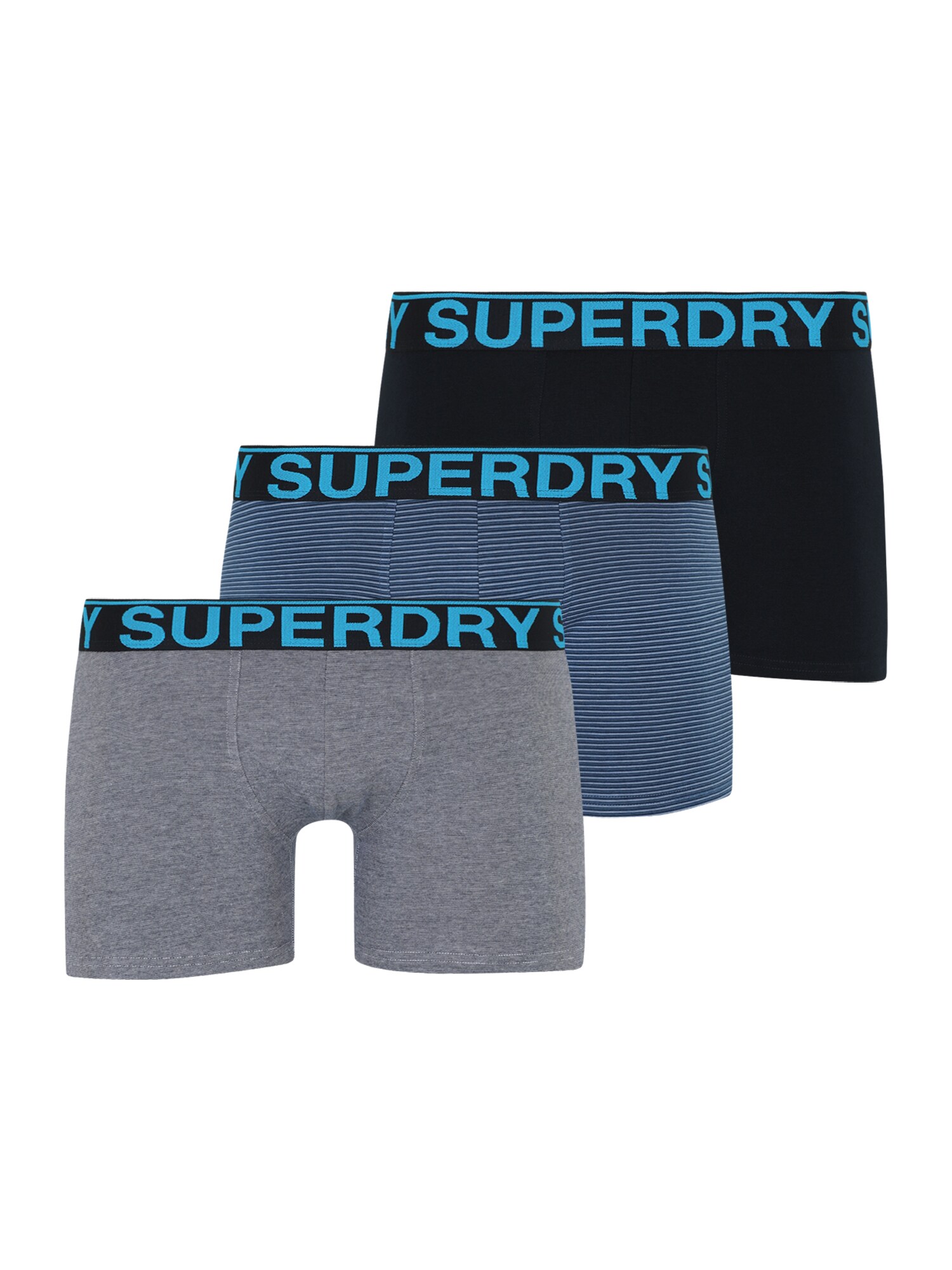 Superdry & Co Boxershorts Azuur / Donkerblauw / Grijs Gemêleerd / Zwart