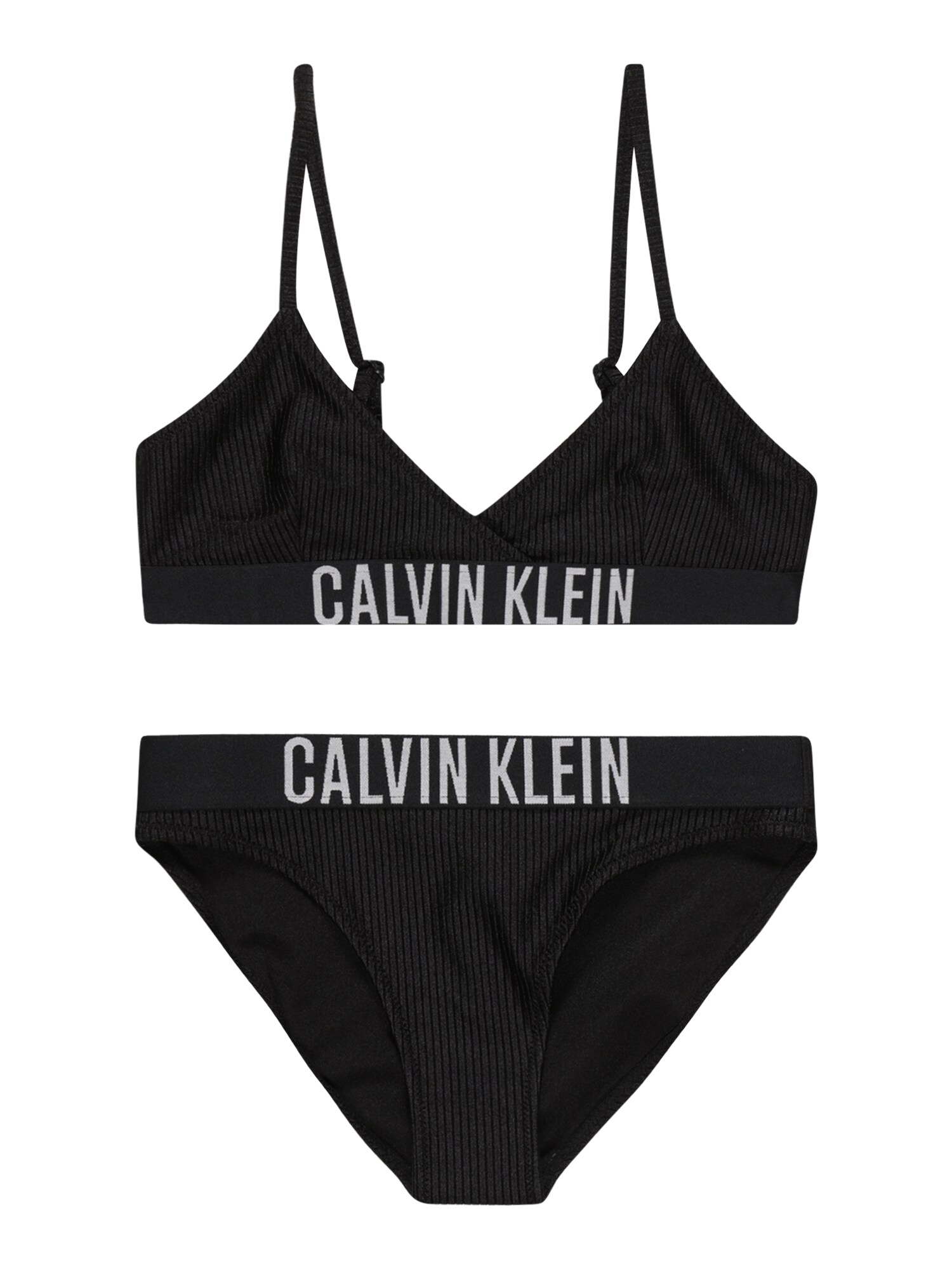 Calvin Klein Swimwear Бански тип бикини  черно / бяло