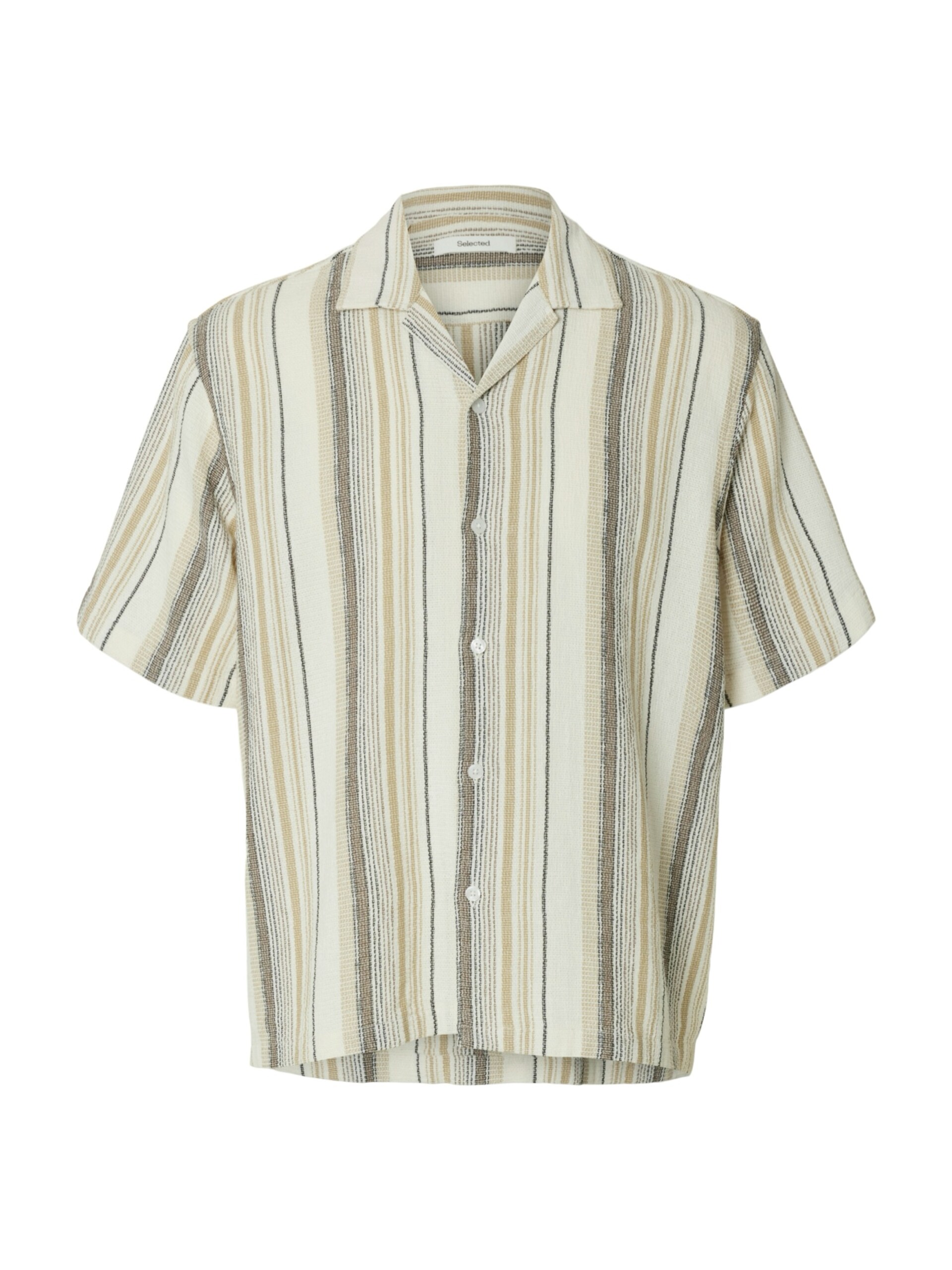 SELECTED Skjorta 'SLHCal' beige / kitt / brun herr