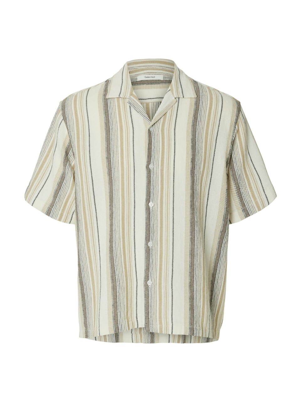 Skjorta 'SLHCal' beige / kitt / brun