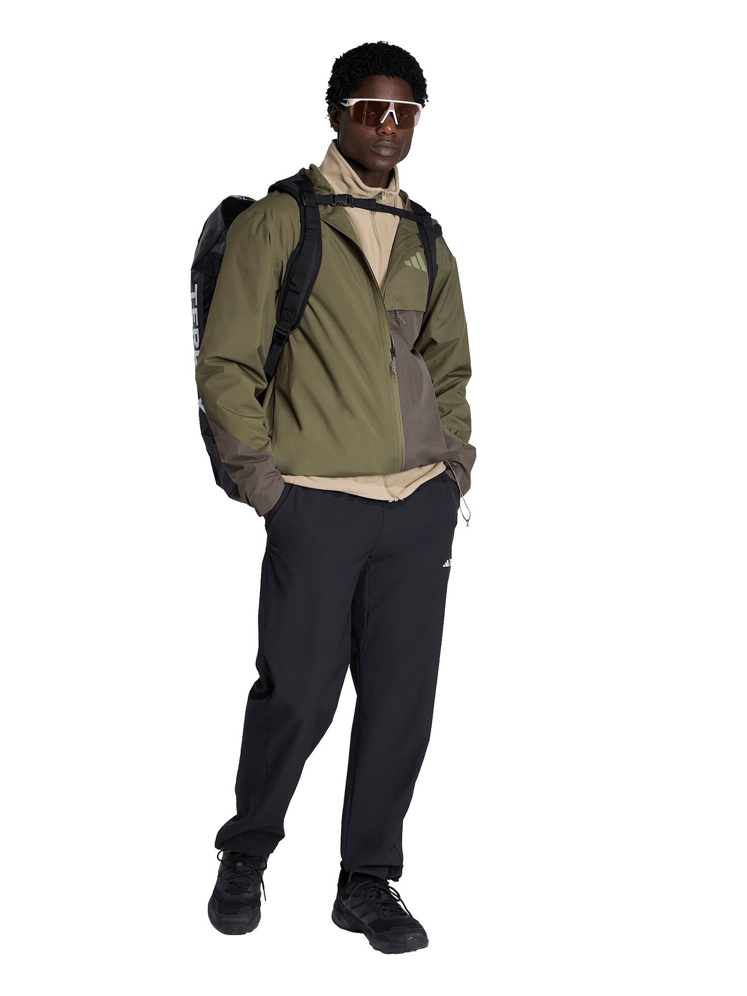 ADIDAS TERREX Chaqueta de montaña ' MULTI 2 LAYER CLIMAPROOF RAIN'  caqui / oliva / blanco – imagen 4