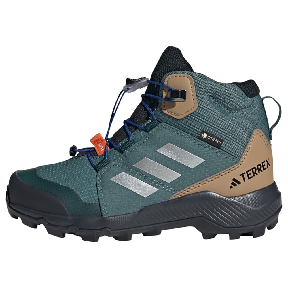 ADIDAS TERREX Boots 'Mid GORE-TEX Hiking' Jungen Größe 34 braun / smaragd / schwarz / silber