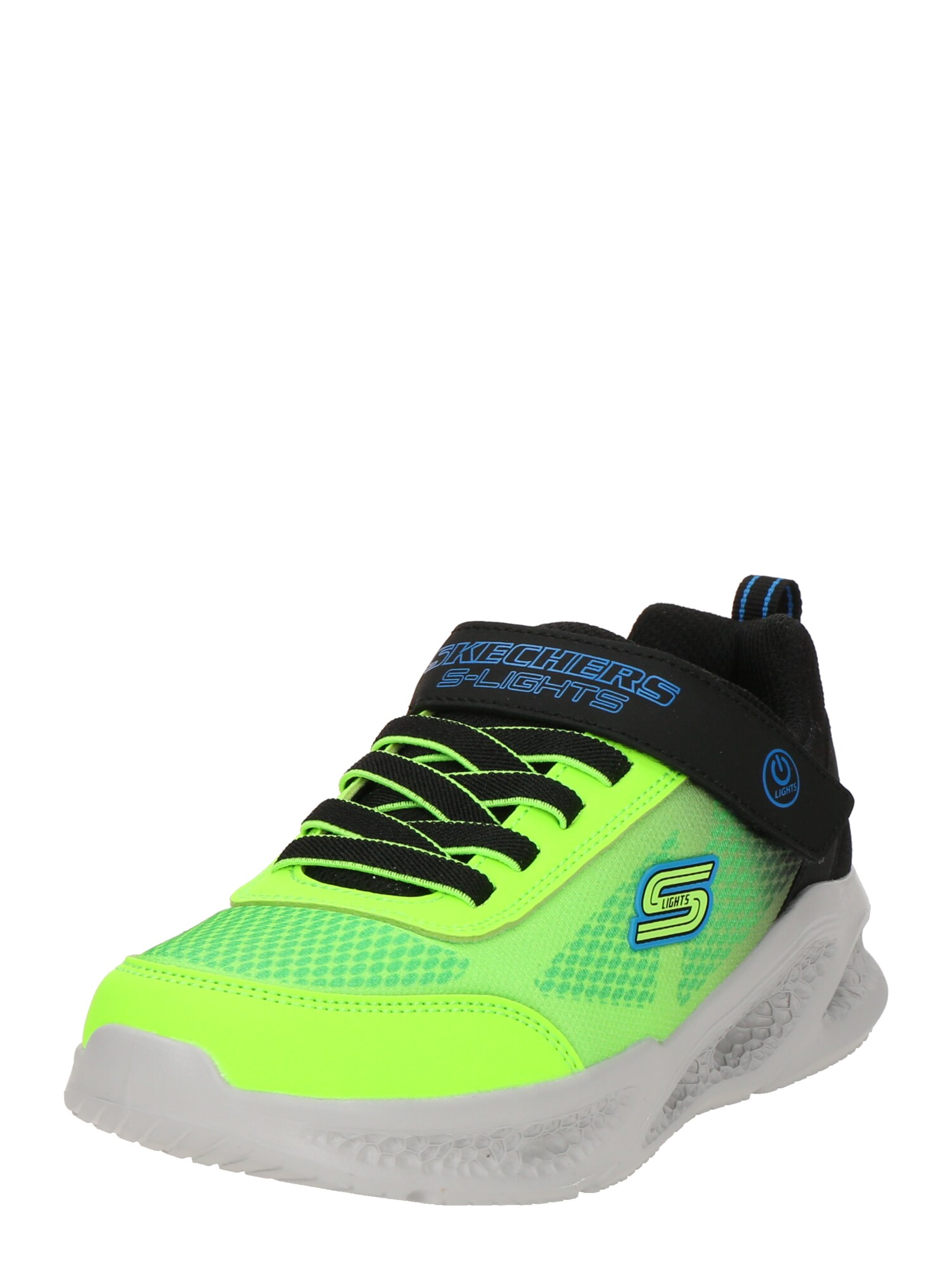 SKECHERS Tenisky 'METEOR-LIGHTS - KRENDOX'  kráľovská modrá / neónovo zelená / čierna