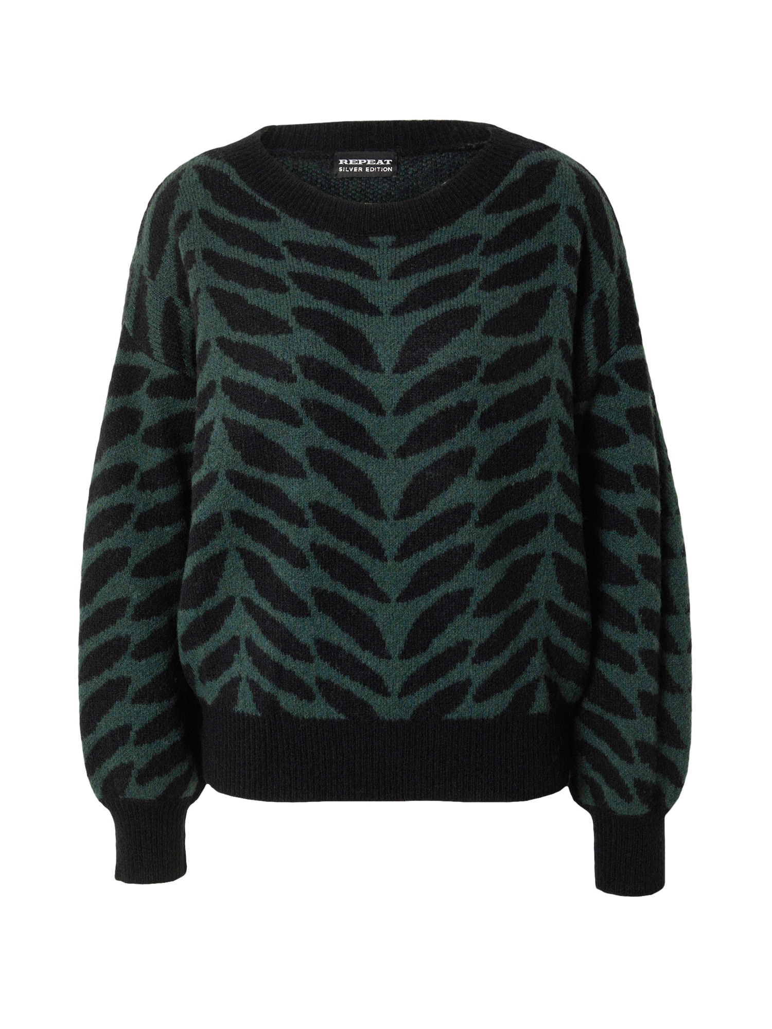 REPEAT Cashmere Pullover  verde escuro / preto