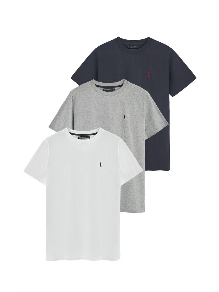 Polo Club T-Shirt Herren Größe XXL grau / feuerrot / schwarz / offwhite