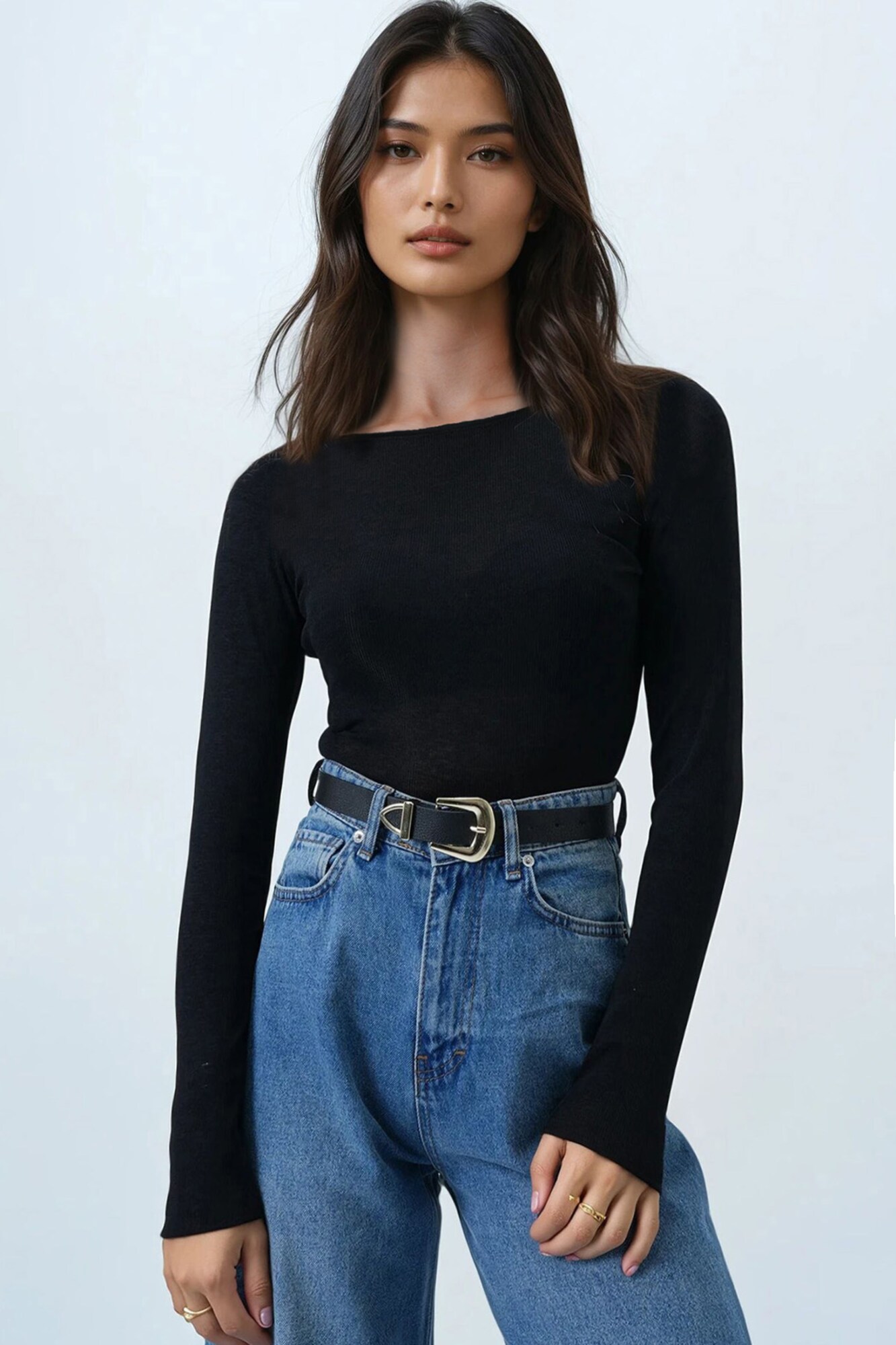 Trend Alaçatı Stili Camiseta  negro