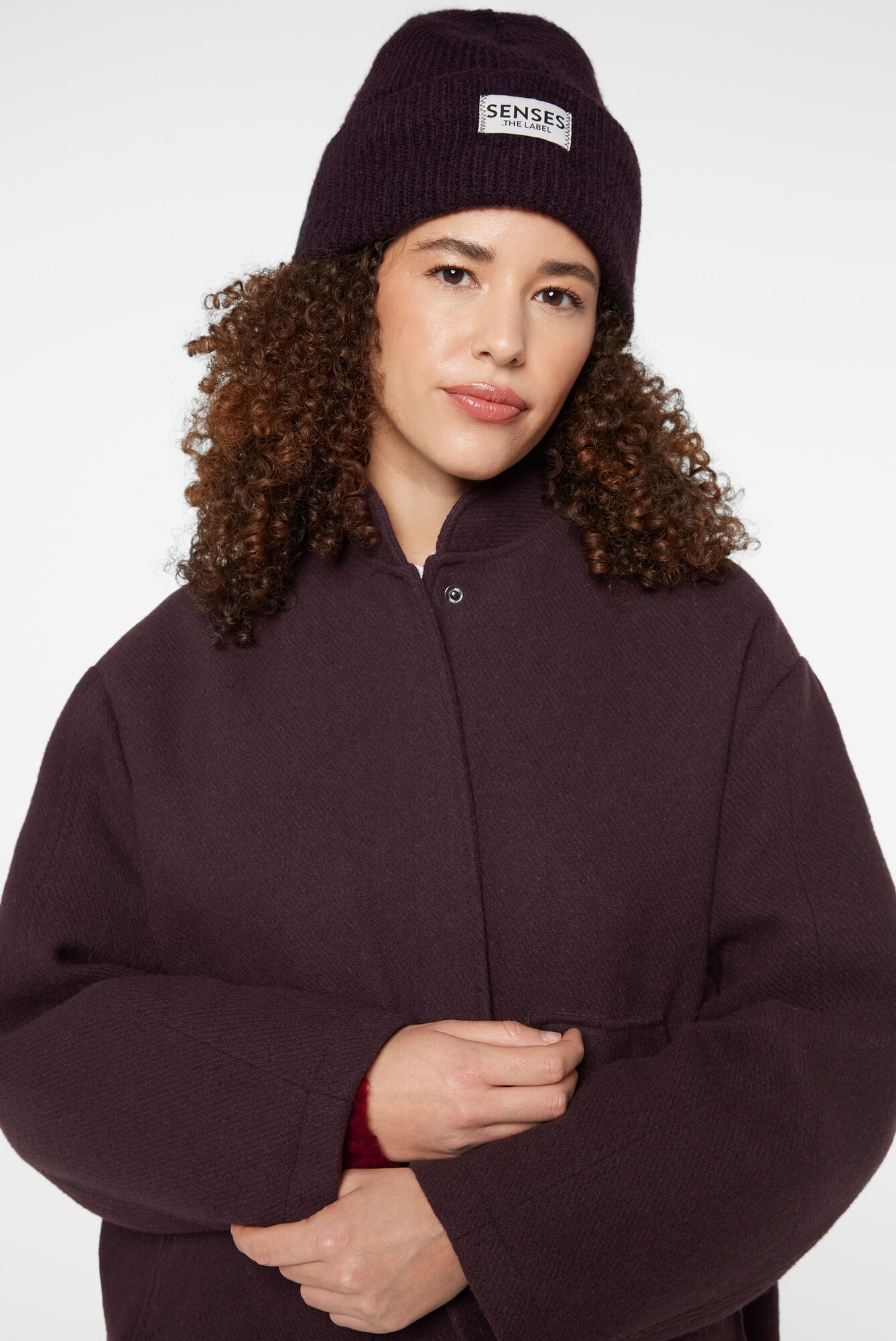Thumbnail - SENSES.THE LABEL Oversized Bomberjacke in Woll-Optik
