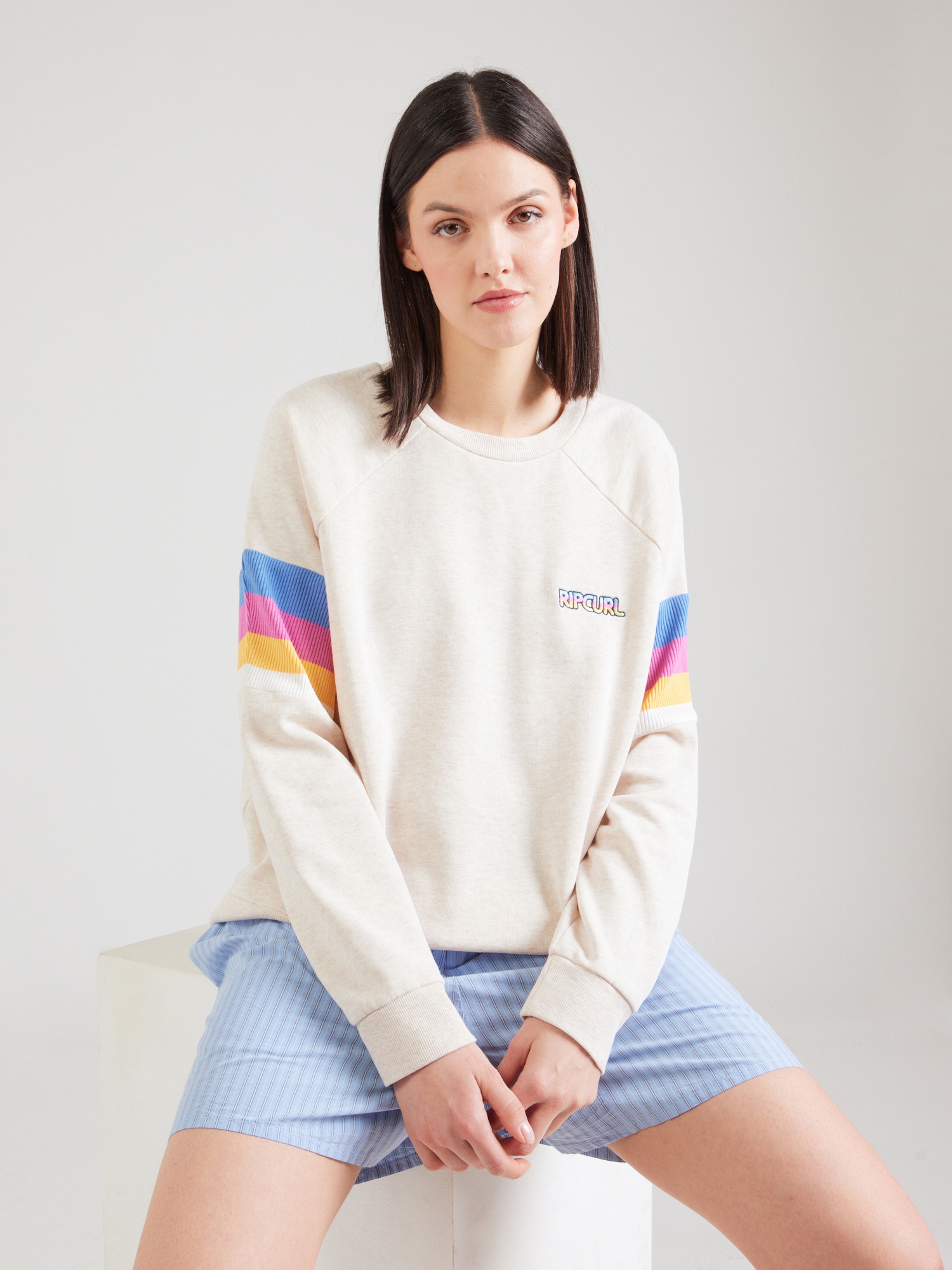 RIP CURL Tréning póló 'LAS DALIAS'  kék / sárga / rózsaszín / fehér melír termék 2. képe