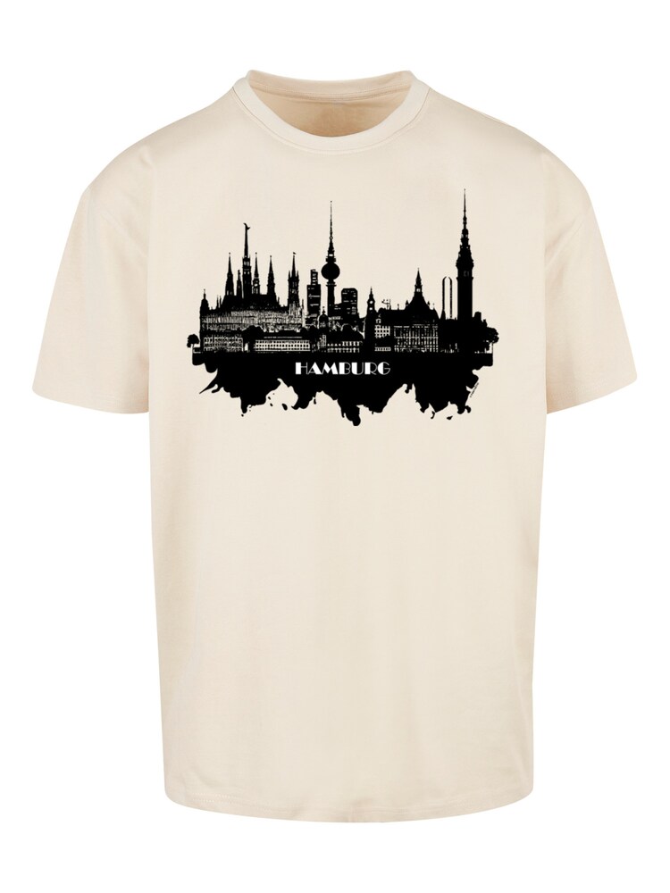 F4NT4STIC T-Shirt 'Cities Collection - Hamburg skyline' Herren Größe S sand / schwarz