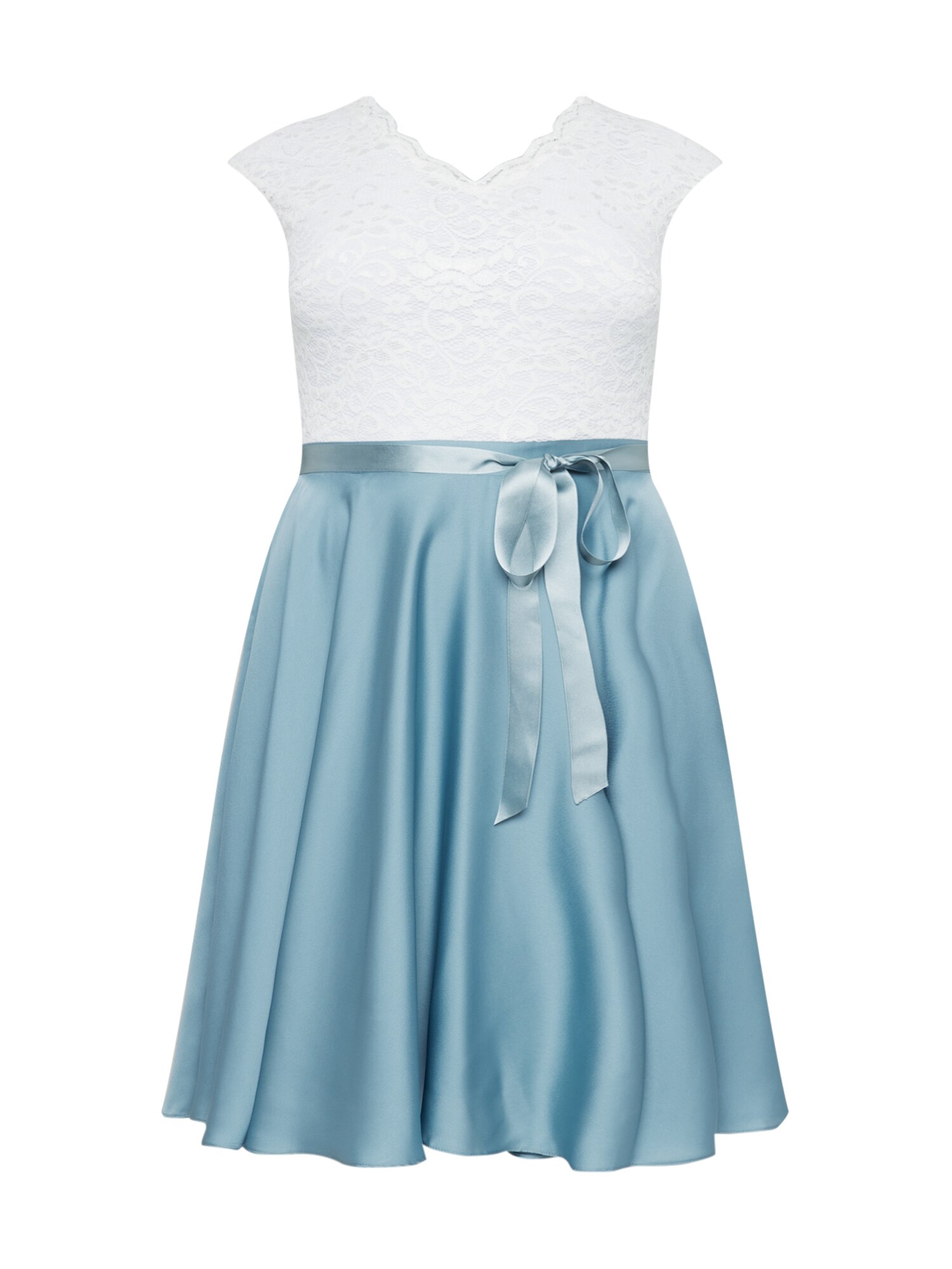 SWING Curve Kokteilinė suknelė azuro spalva / balta
