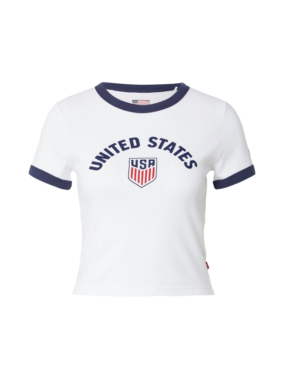 T-shirt 'U.S. Soccer Ringer Tee' mörkblå / röd