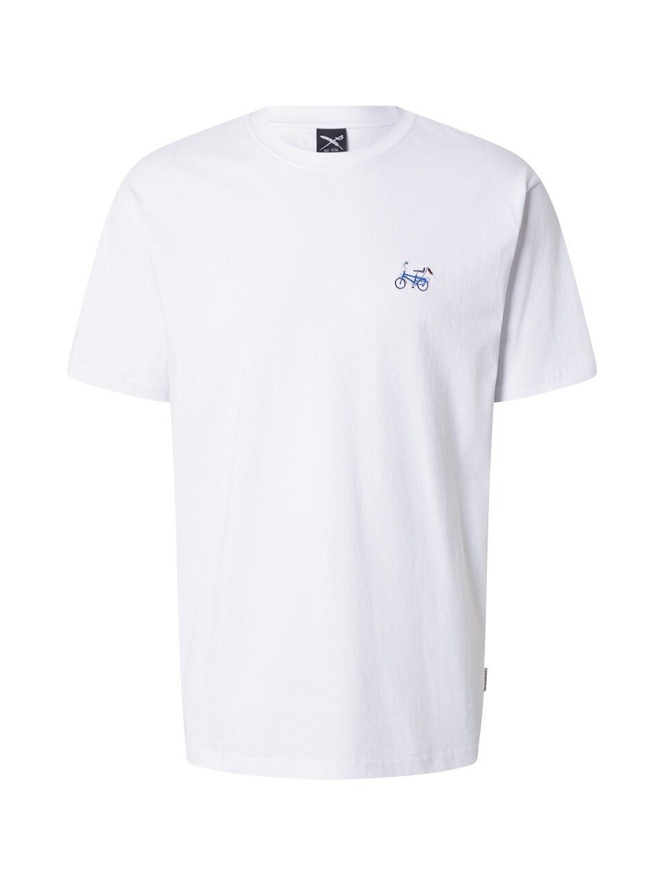 T-shirt 'Bonacycle' blå / ljusgrå / mörkgrå