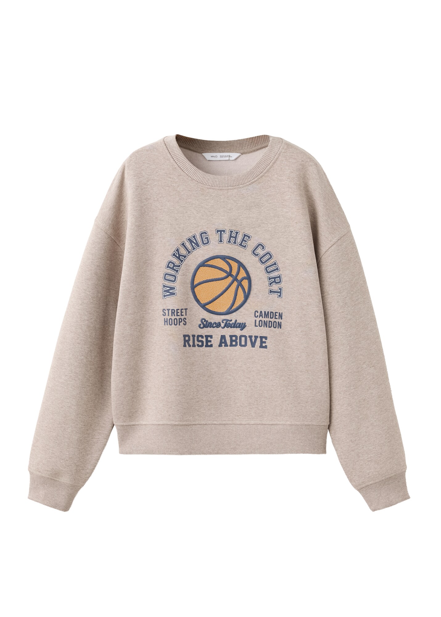 MANGO KIDS Bluză de molton A2BASKET bej / albastru închis / portocaliu