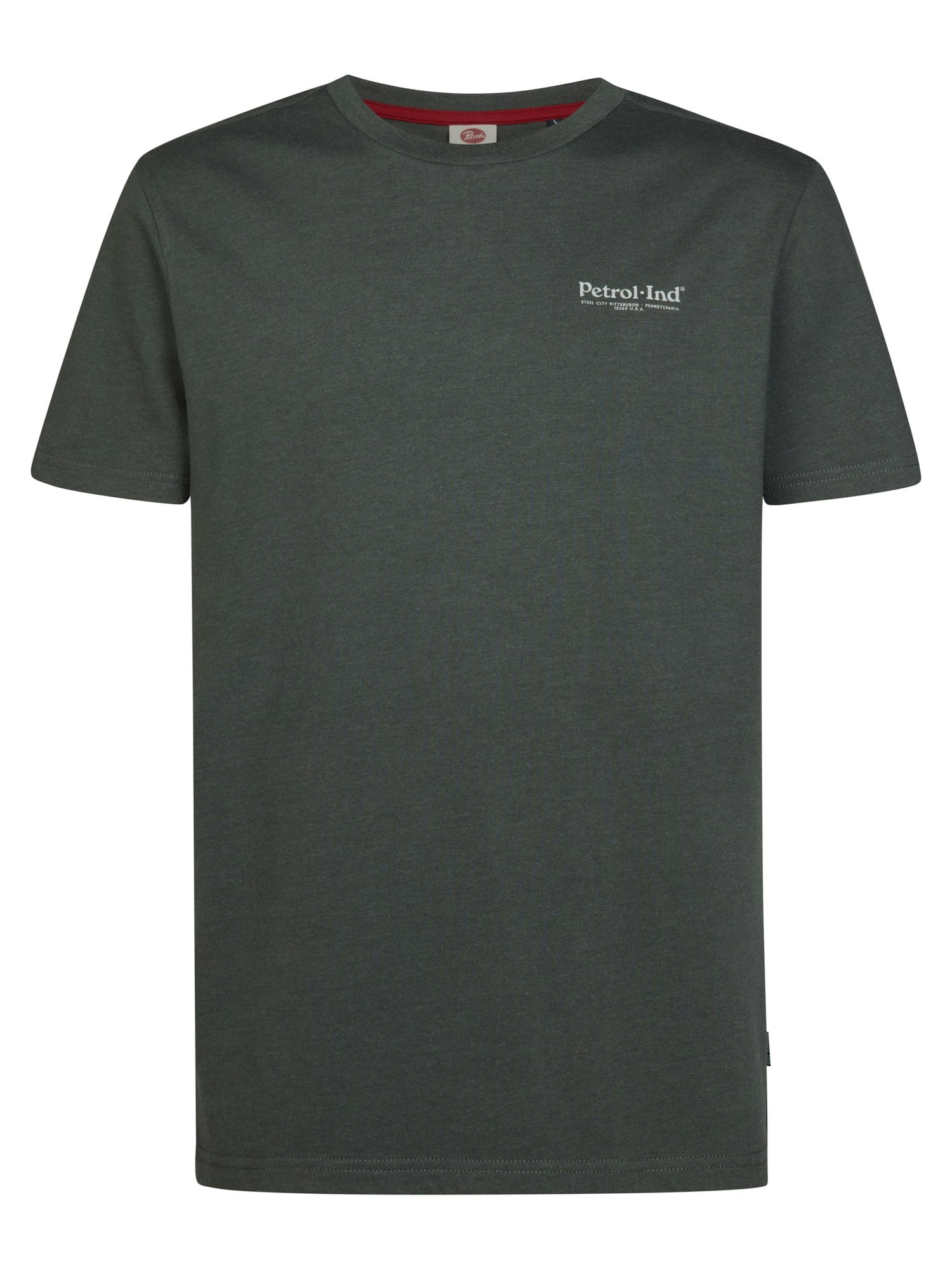 Petrol Industries Tricou verde amestecat / alb