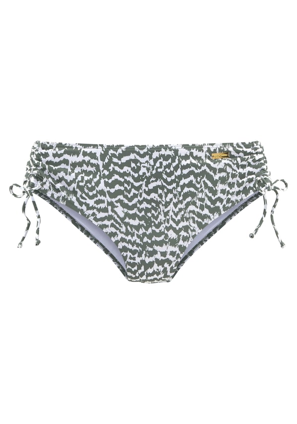 LASCANA, Bikini nadrágok, zöld & fehér, 3 kép a 4 közül