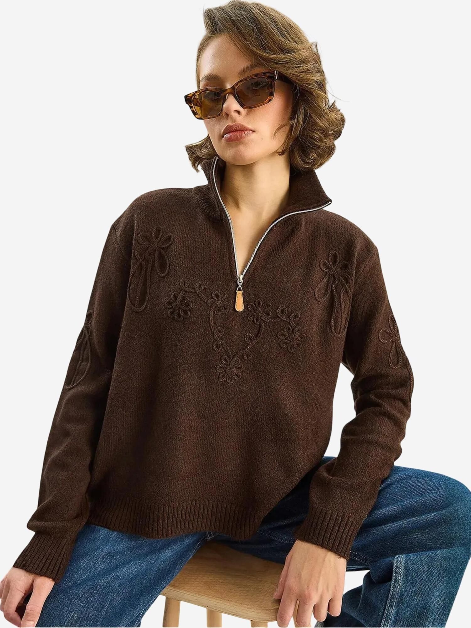Bianco Lucci Pulover 'Pullover' zeleno smeđa