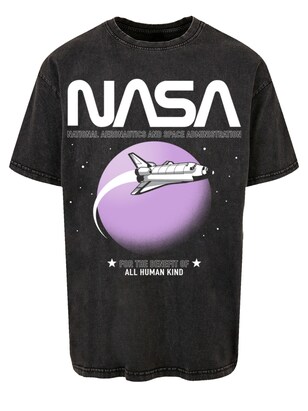 F4NT4STIC Shirt ‘NASA Shuttle Orbit’ Gemengde kleuren / Zwart