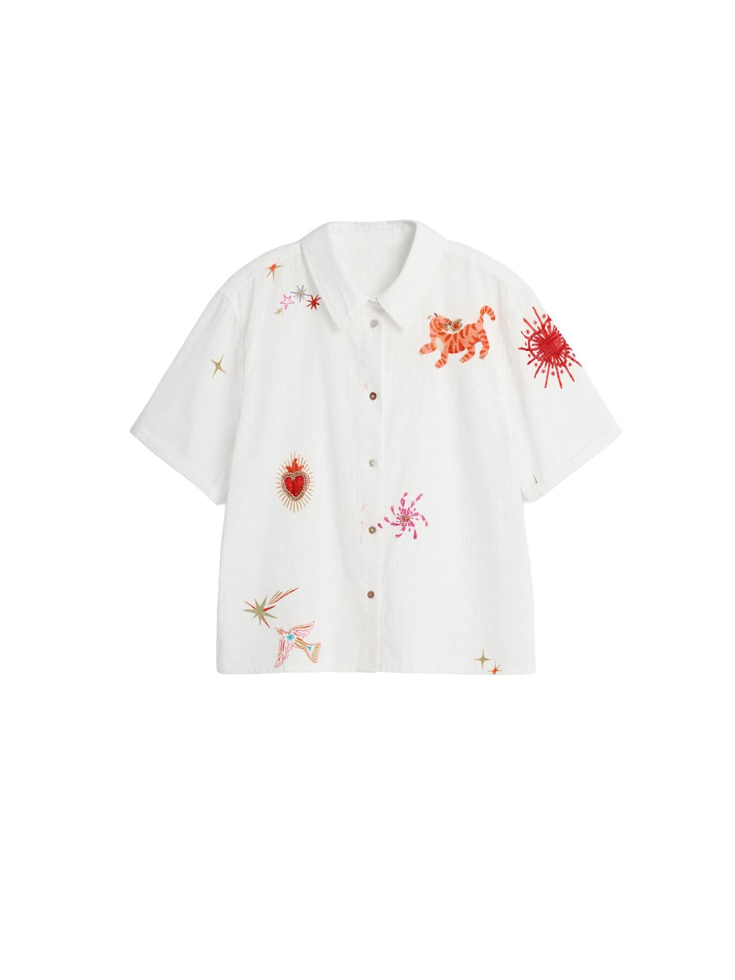 Desigual Blúzka  merlotová / biela