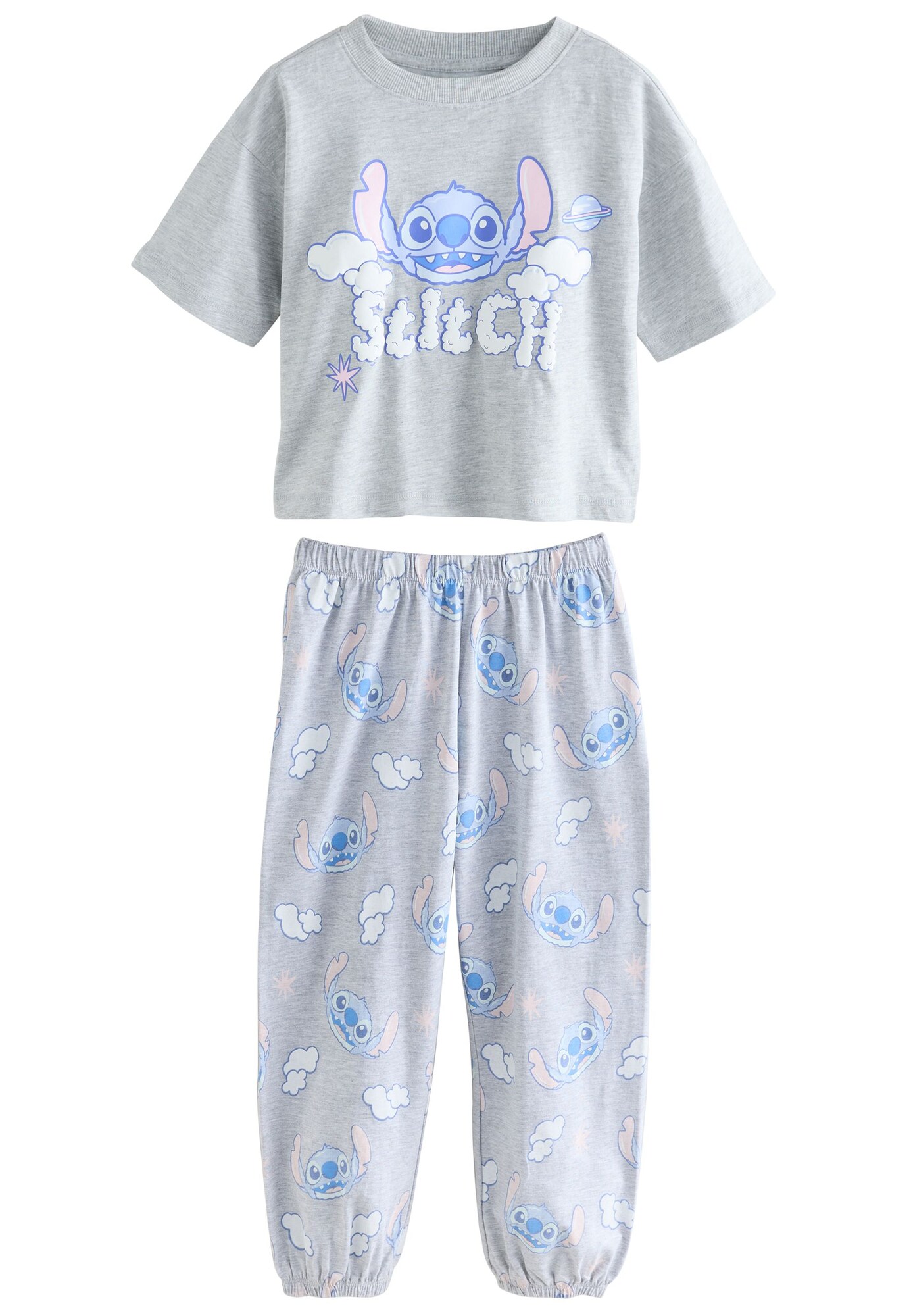Next Pijamale Disney Lilo and Stitch  albastru regal / albastru deschis / gri deschis / alb