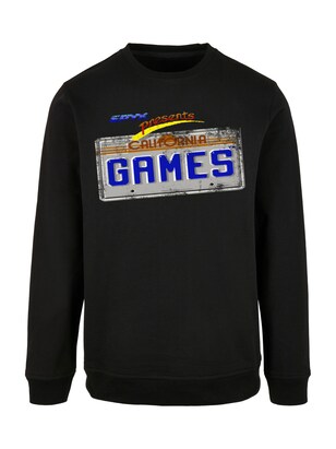 F4NT4STIC Sweatshirt ‘Retro Gaming California Games Plate’ Gemengde kleuren / Zwart