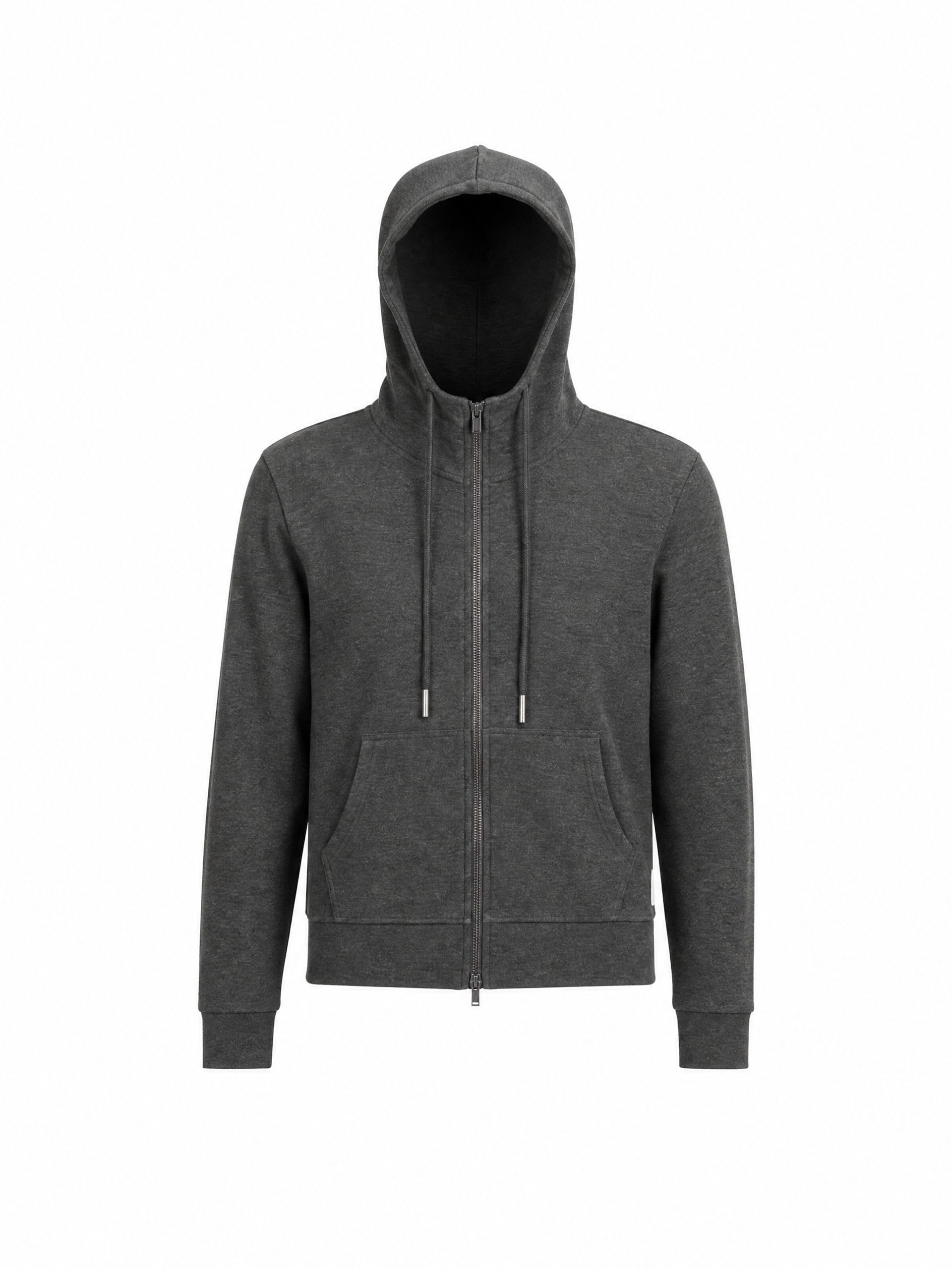 Yoligex Sweatshirt 'YOLIGEX Kapuzenjacke Melange Grau mit Reißverschluss & Kängurutasche' dam