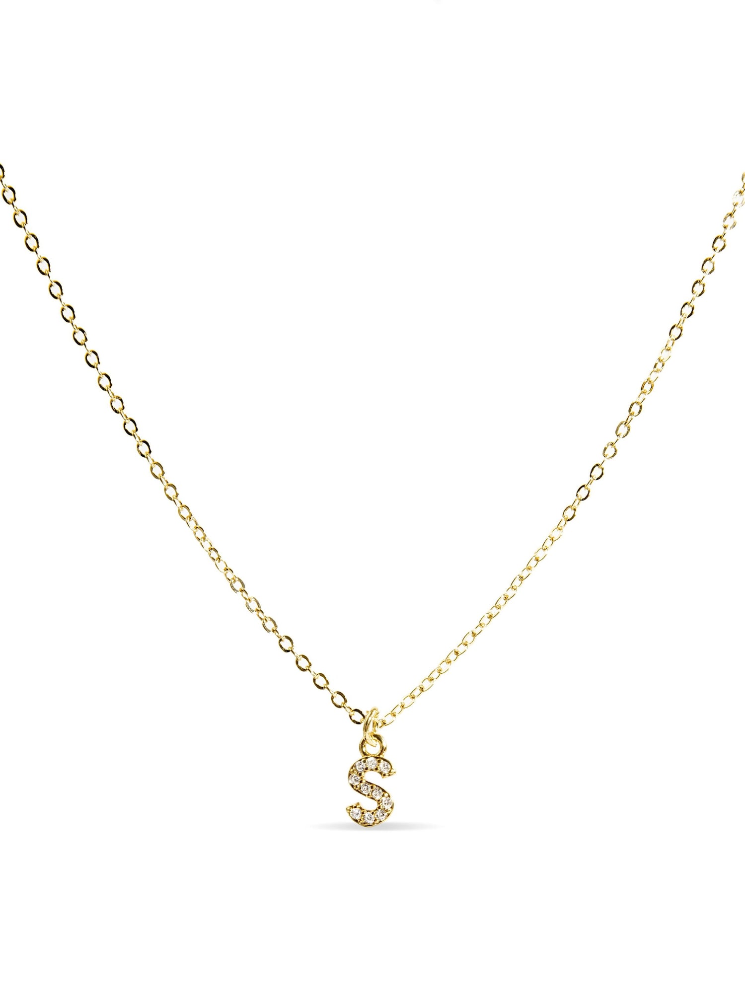 Luxenter Luxenterhalsband med glänsande zirkonia 18k guldinfinish Alfabet dam – bild 3