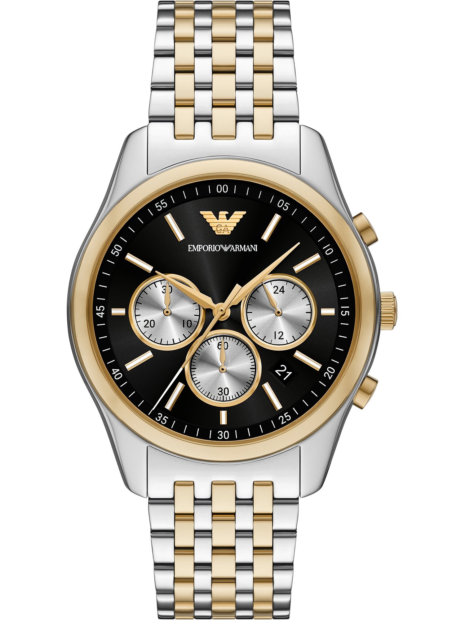 Emporio Armani Ceas analogic  auriu / negru / argintiu