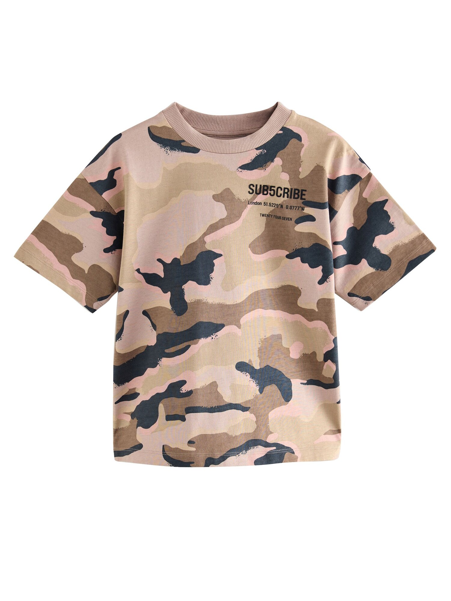 Next Tricou  maro cămilă / kaki / negru