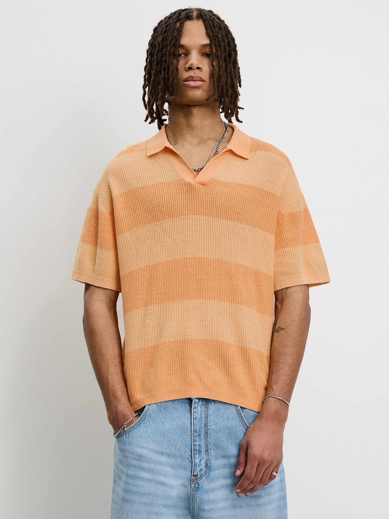 Pull&Bear Póló  narancs / pasztellnarancs termék 2. képe