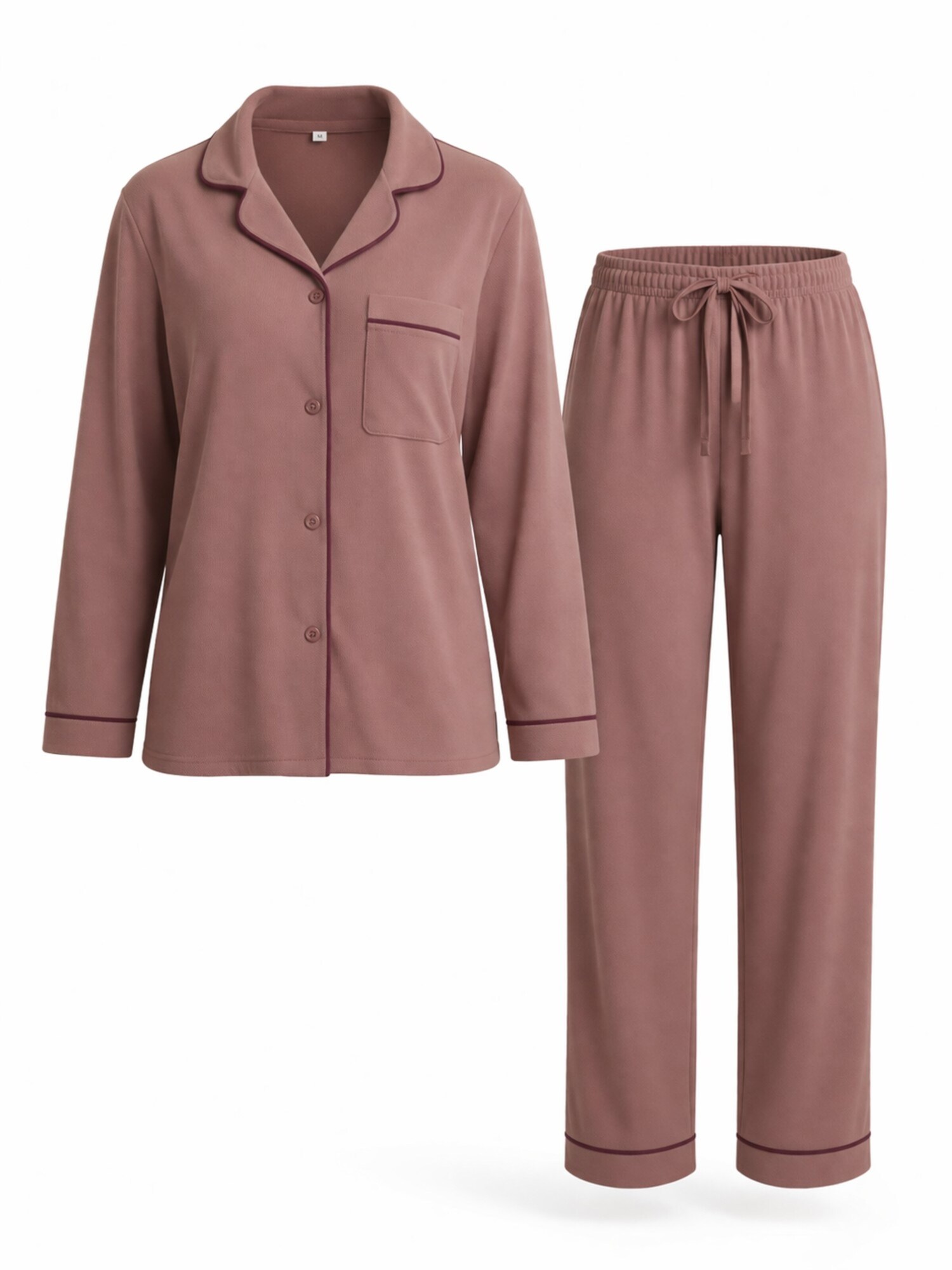 LEAFLETIC Pijama 'Leafletic Women’s Nightwear Long set' marrón moteado
