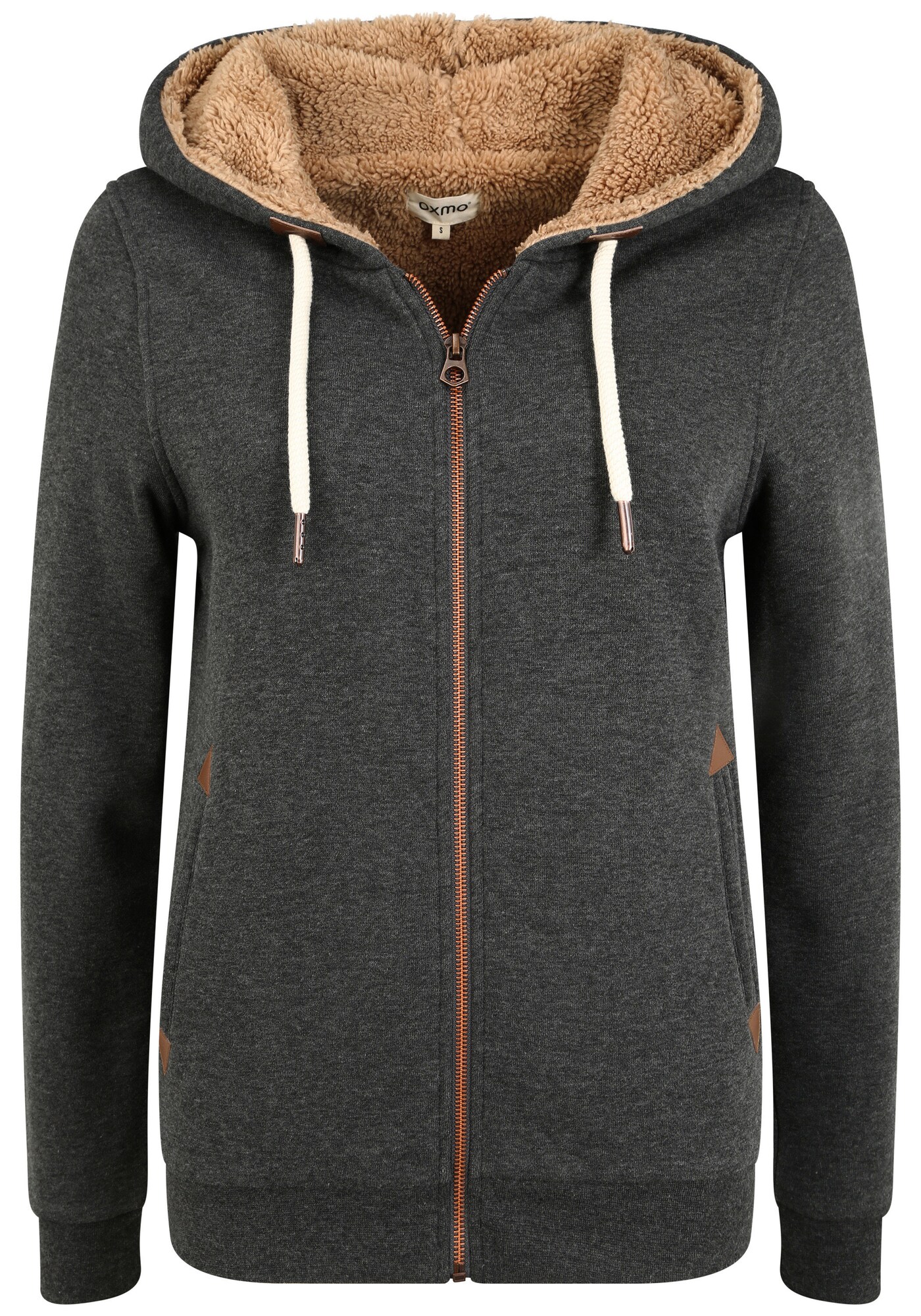 Oxmo Sudadera con cremallera 'Vicky'  gris