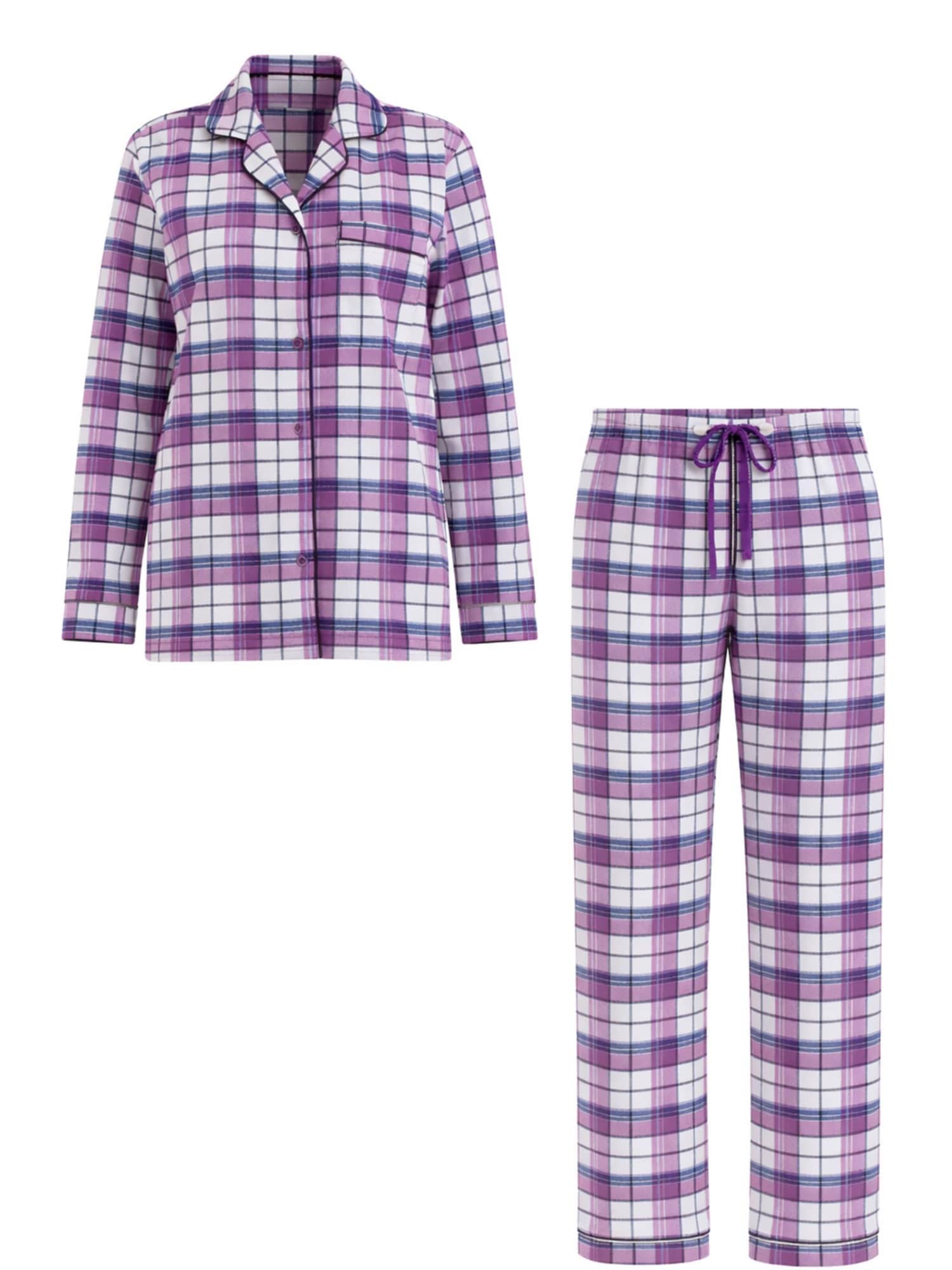LEAFLETIC Pijama 'Leafletic Women’s Night Wear Long set' lila moteado