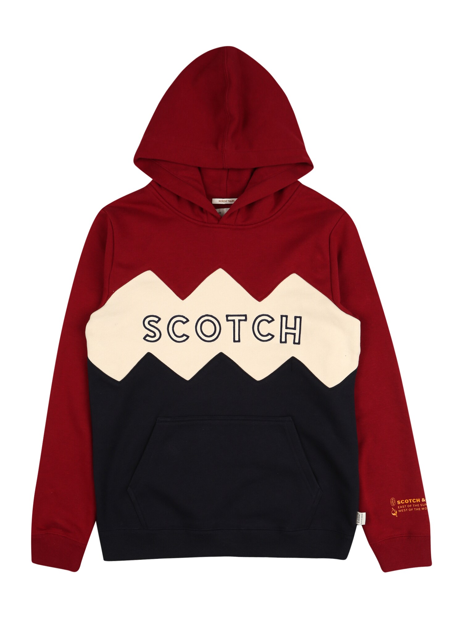 SCOTCH & SODA Megztinis be užsegimo  balta / vyšninė spalva / mėlyna
