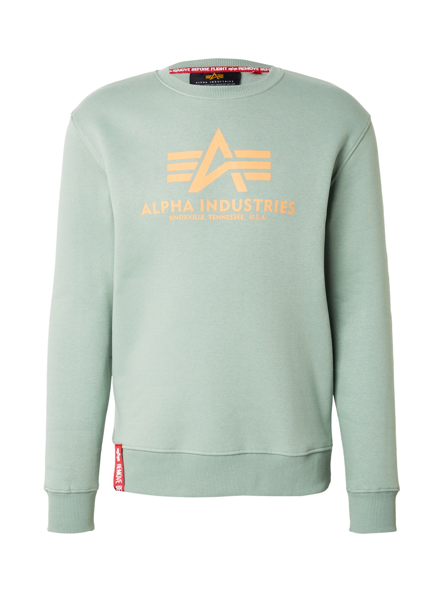 ALPHA INDUSTRIES Bluză de molton  verde mentă / portocaliu