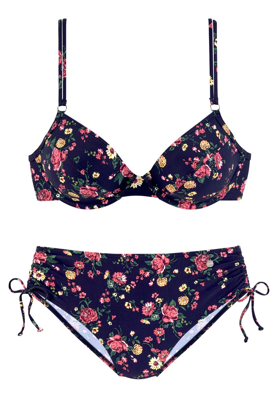 Bikini marinblå / gul / smaragd