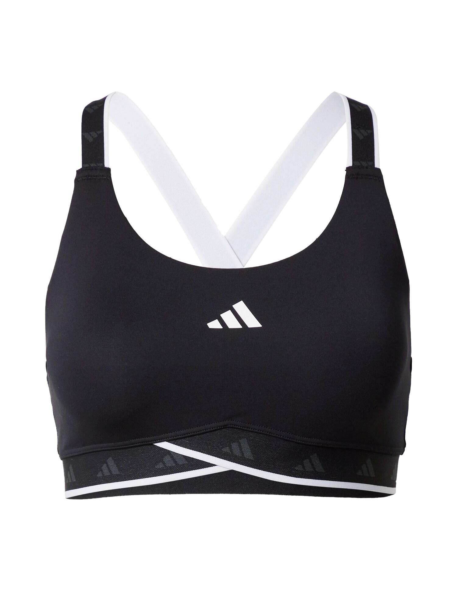 ADIDAS PERFORMANCE Športni nederček 'Powerimpact Medium-Support Techfit'  črna / bela