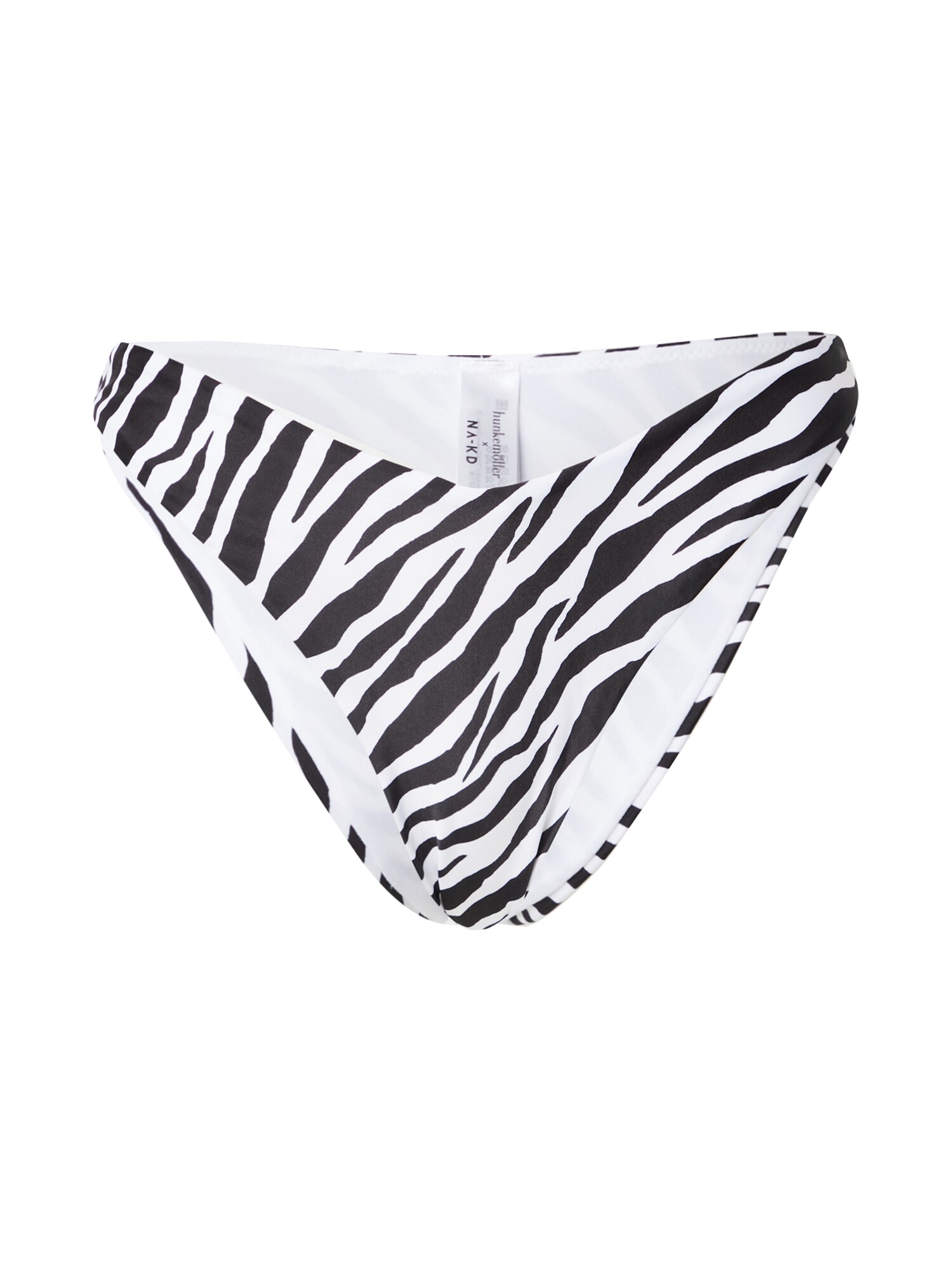 hunkemöller x NA-KD Bikinio kelnaitės 'Zebra' balta / juoda